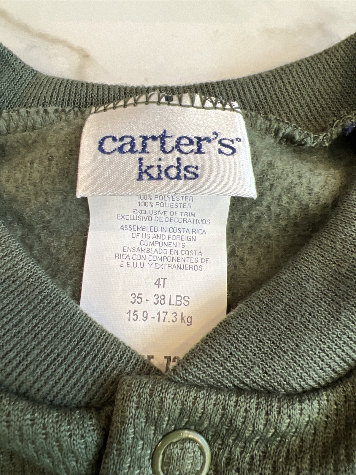 NWT Carter`s Toddler 4T Green & Blue Varsity Jacket