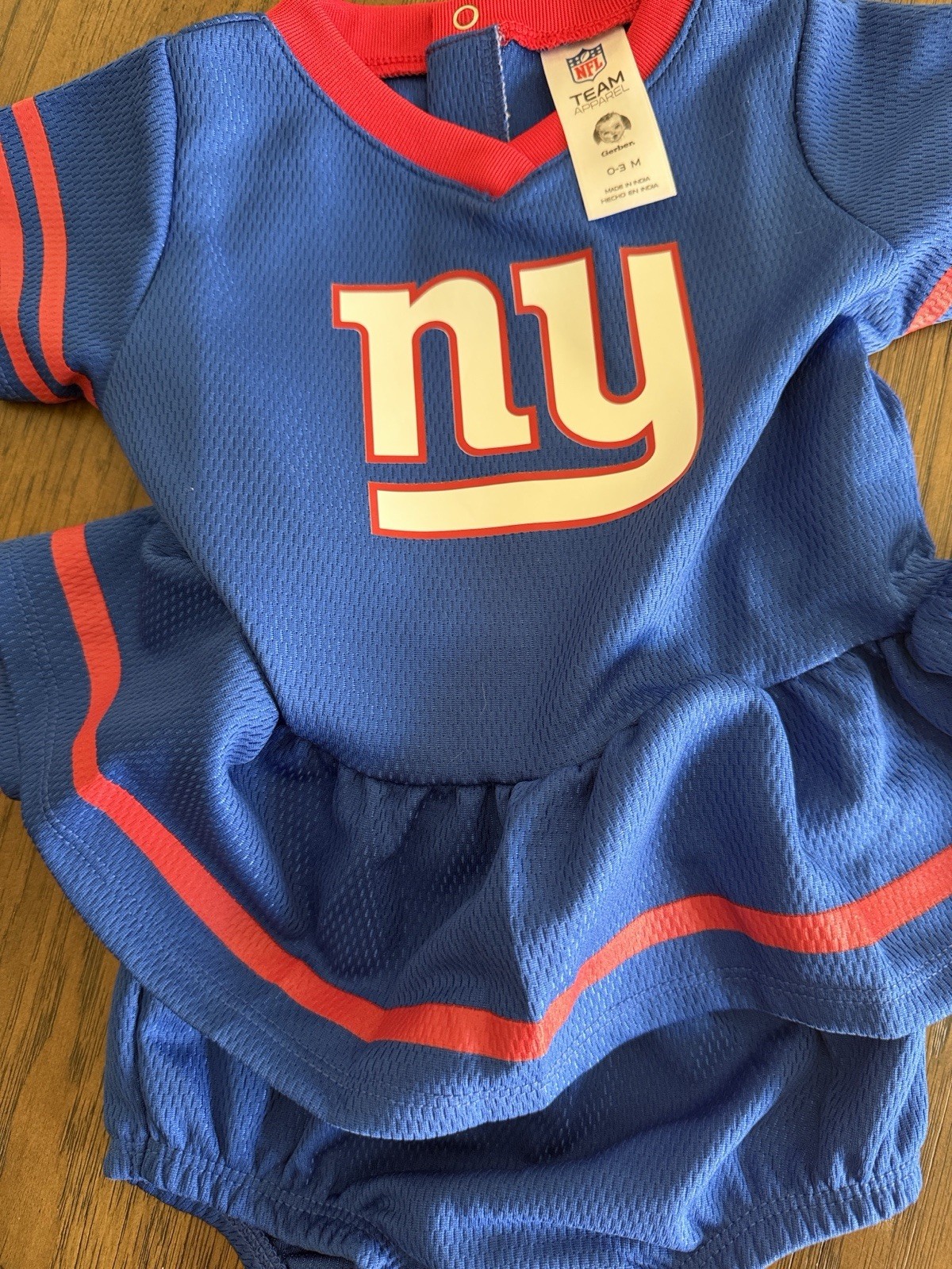 NFL Team Apparel New York Giants 2-Piece Dress Set Dress & Bloomers 0-3M
