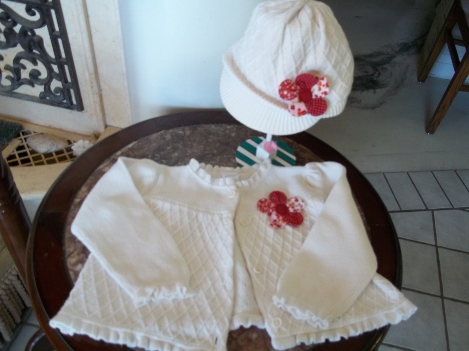 Gymboree 2012 Adorable Fox cardigan sweater pageboy sweater hat 18-24