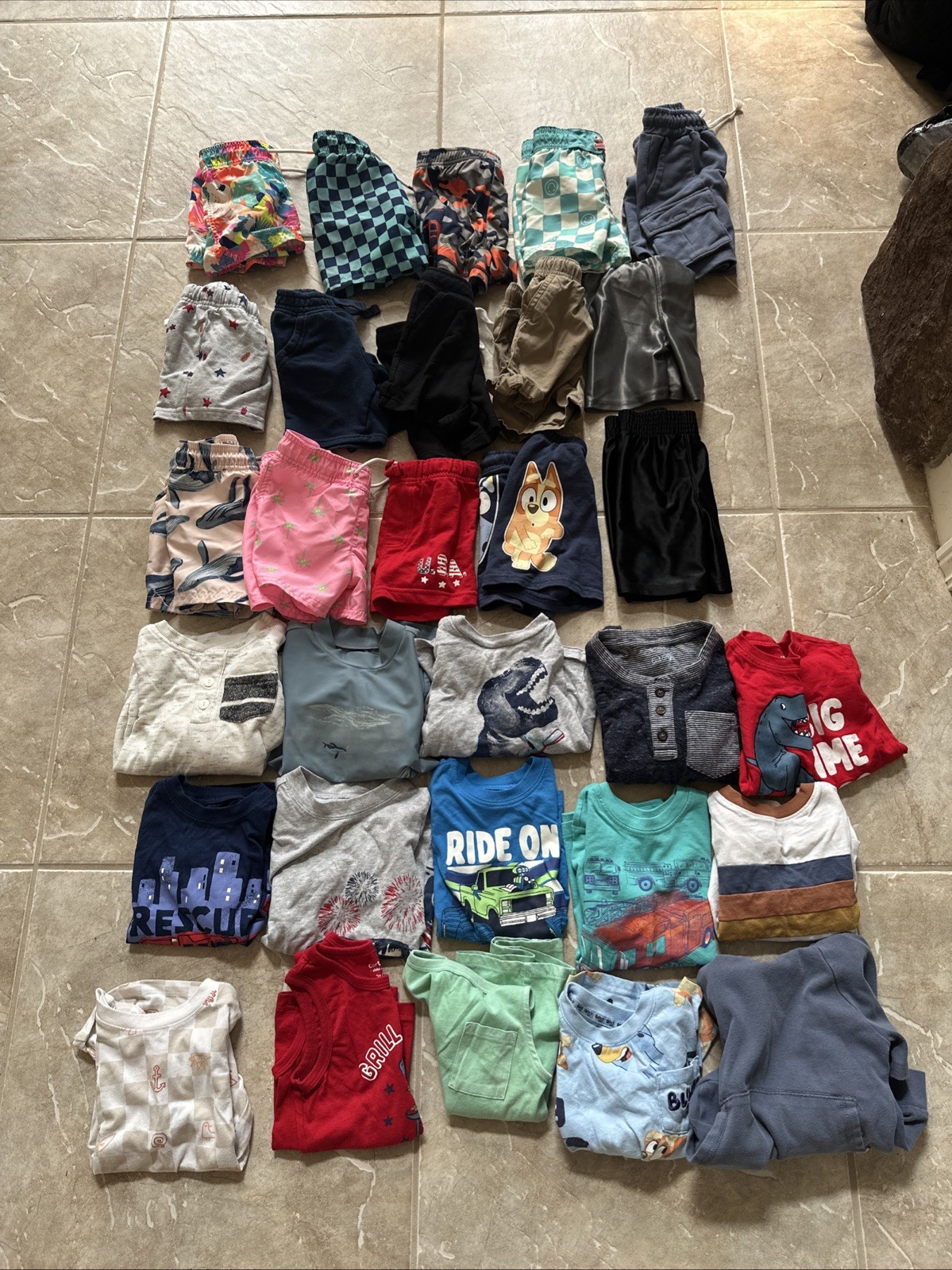 Lot of 30 Pieces Toddler Boys Spring Summer Clothing Lot 2T Mixed Brands