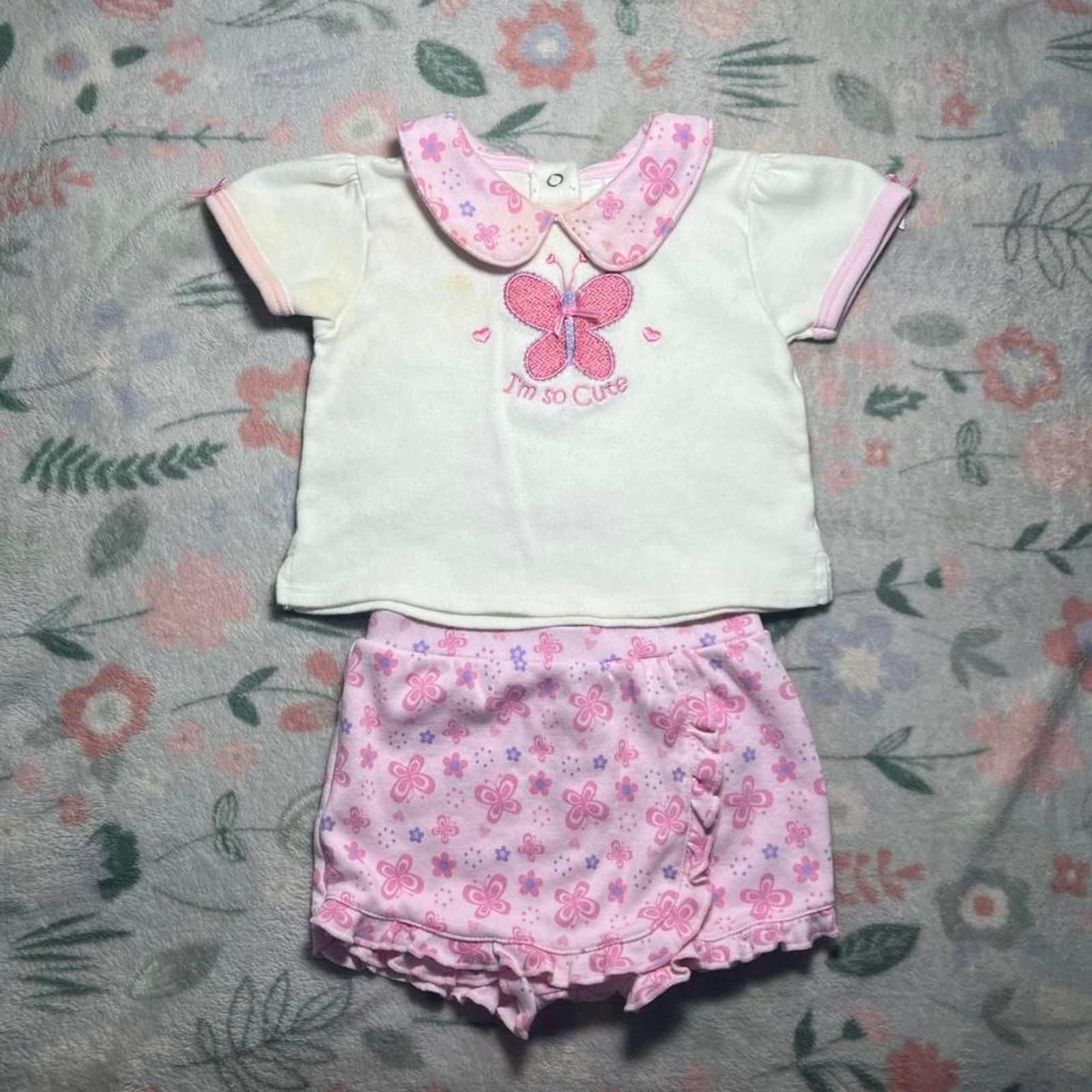 bon bebe Vintage Y2K Two Piece Baby Set 6 Month – Coquette Butterfly Cottage 90s