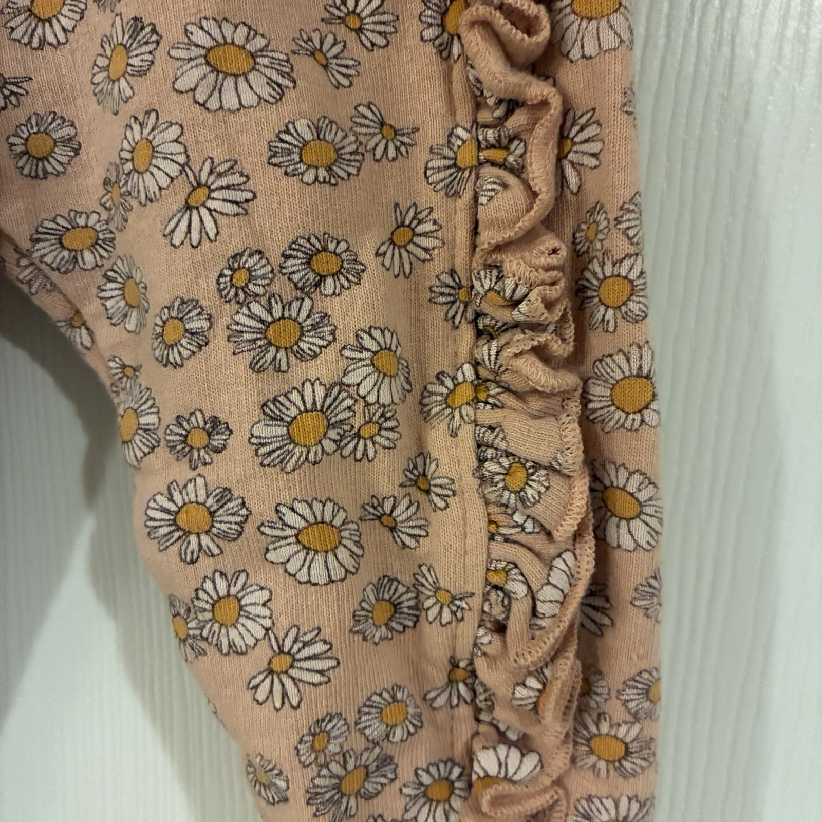 7 For All Mankind Floral Ruffle Pants Set 12M Pink Yellow Top & Pants Cotton