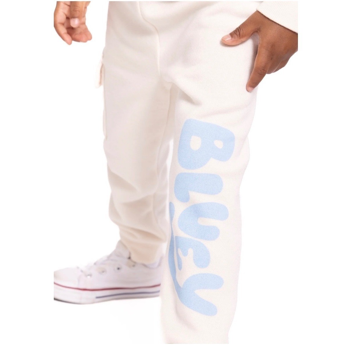 Bluey Kids Hoodie and Joggers Set Cream Bluey Family Graphic 2-Piece Outfit 3T
