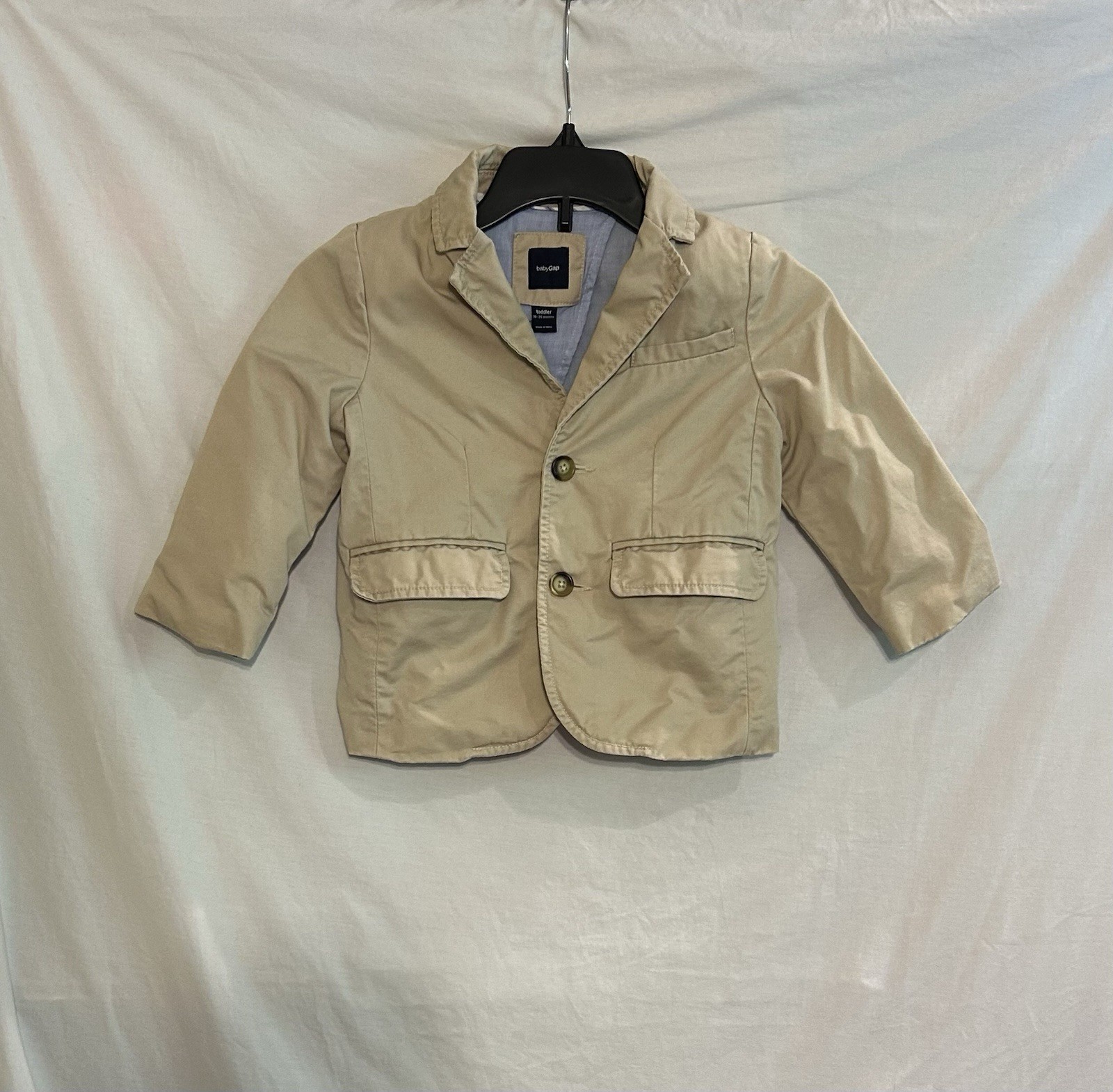 Gap Toddler Boys 18-24 Months Tan Single Breasted Twill Sports Coat
