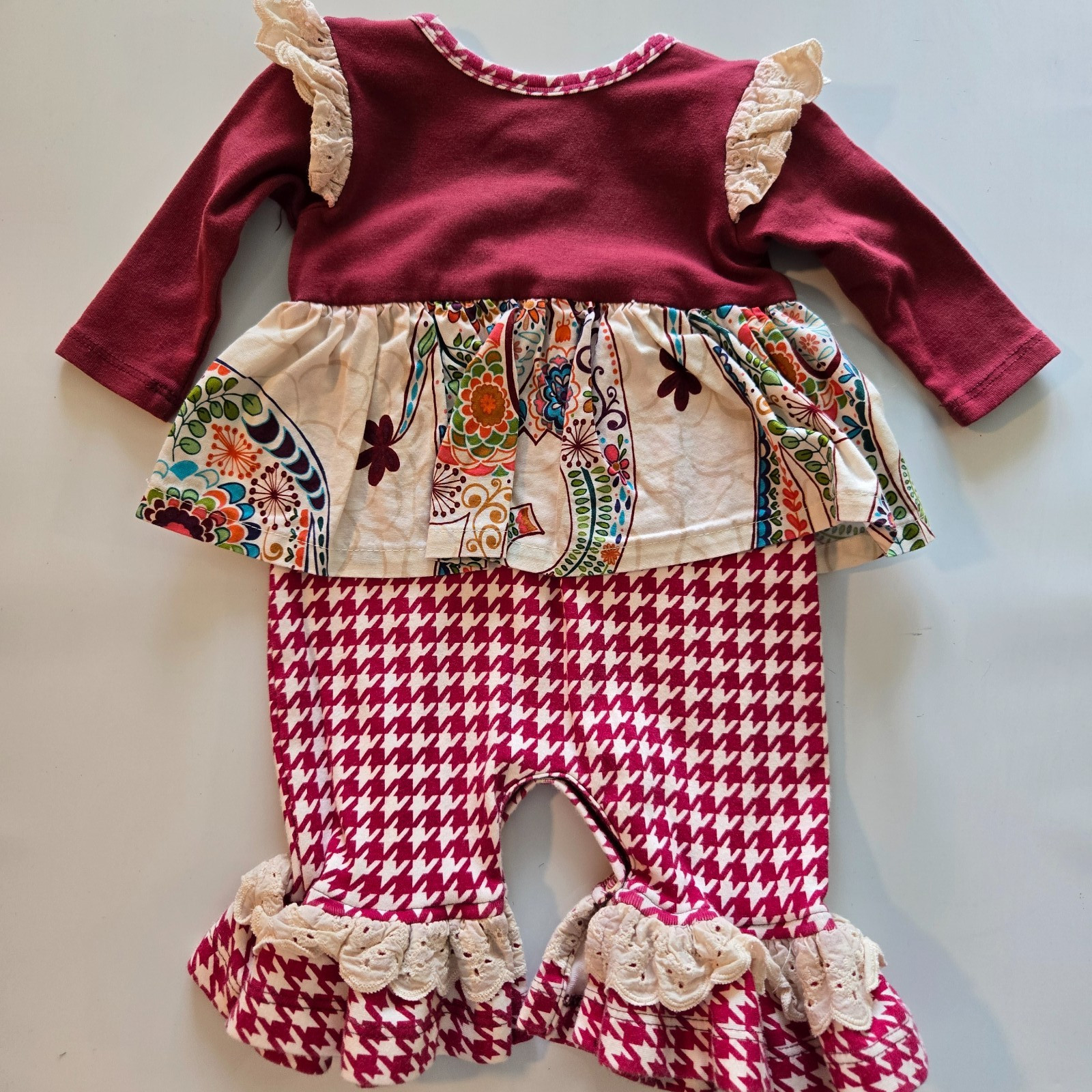 Giggle Moon Christmas Dress and Shorts Happy Holly Daze 3M Red Velour Baby Girl