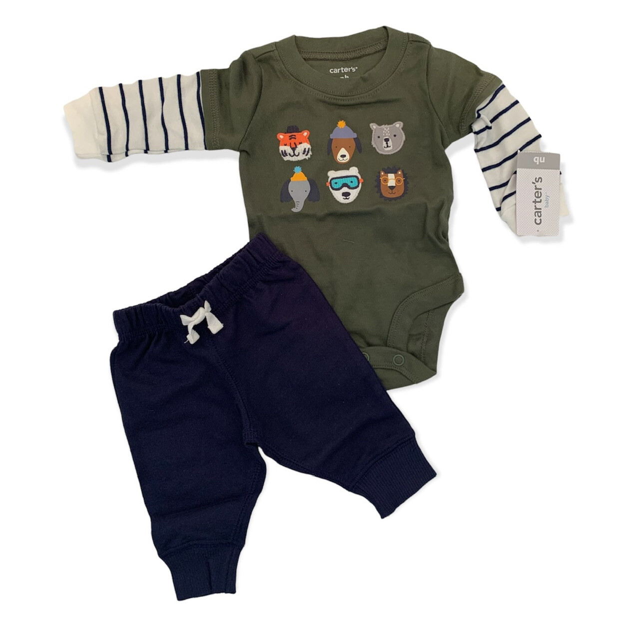 Newborn Carter’s 2 Piece Pants and Shirt Animal Outdoor Theme Joggers