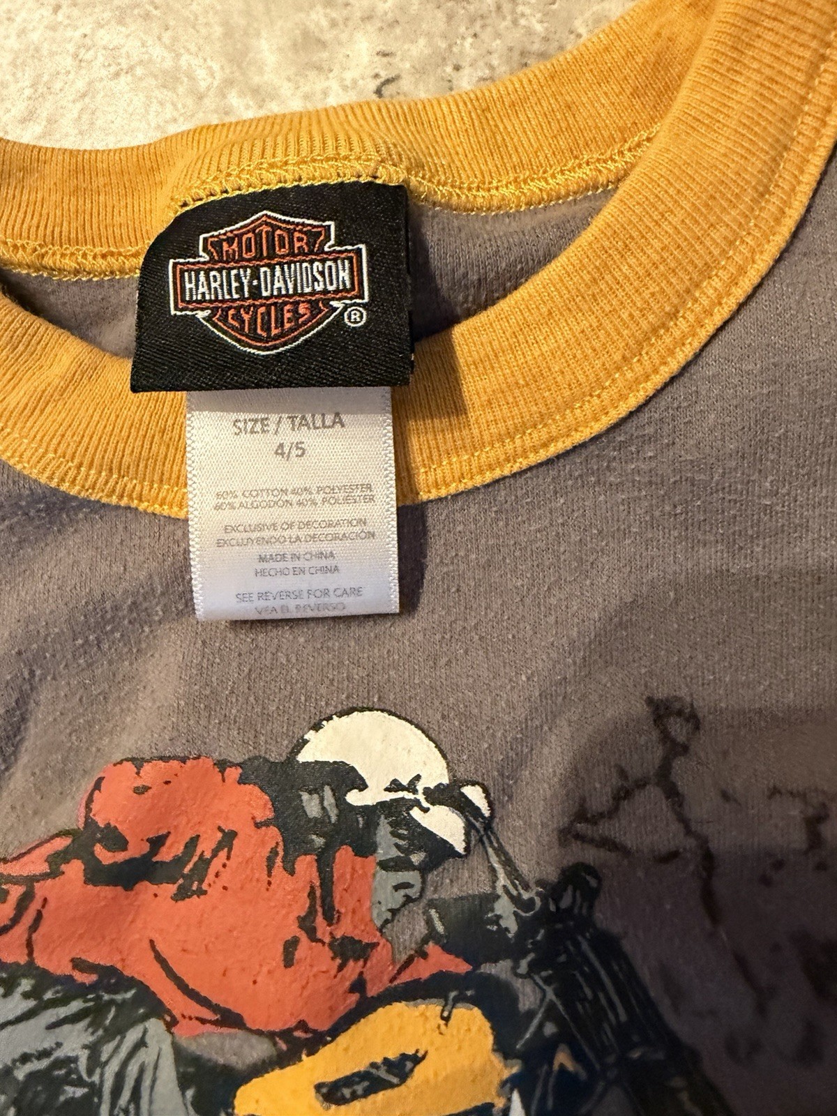 harley davidson baby tee size 4/5 years
