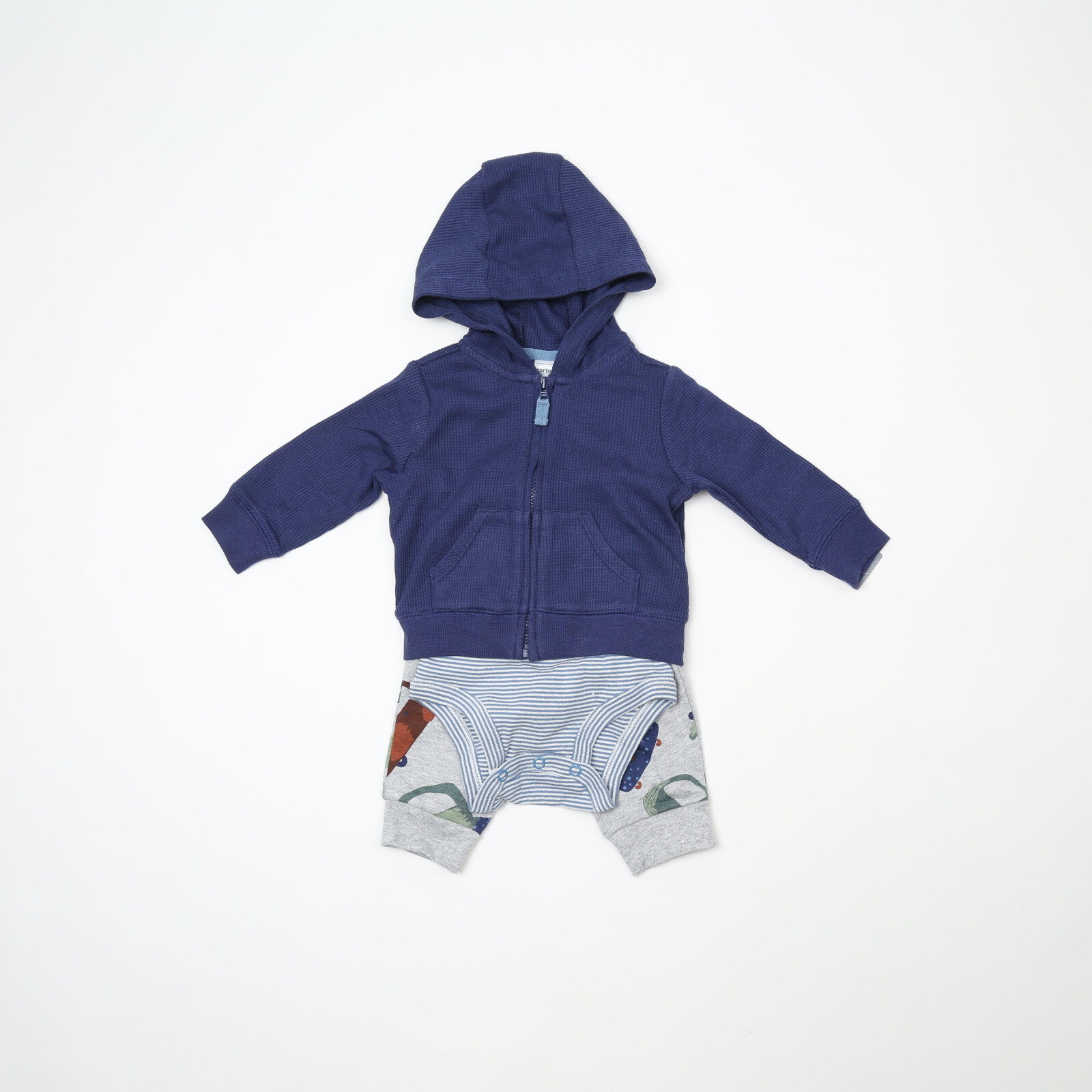 Carter’s Baby Boys Jacket Bodysuit Pant 3-Piece Set Blue Size 3M 2488