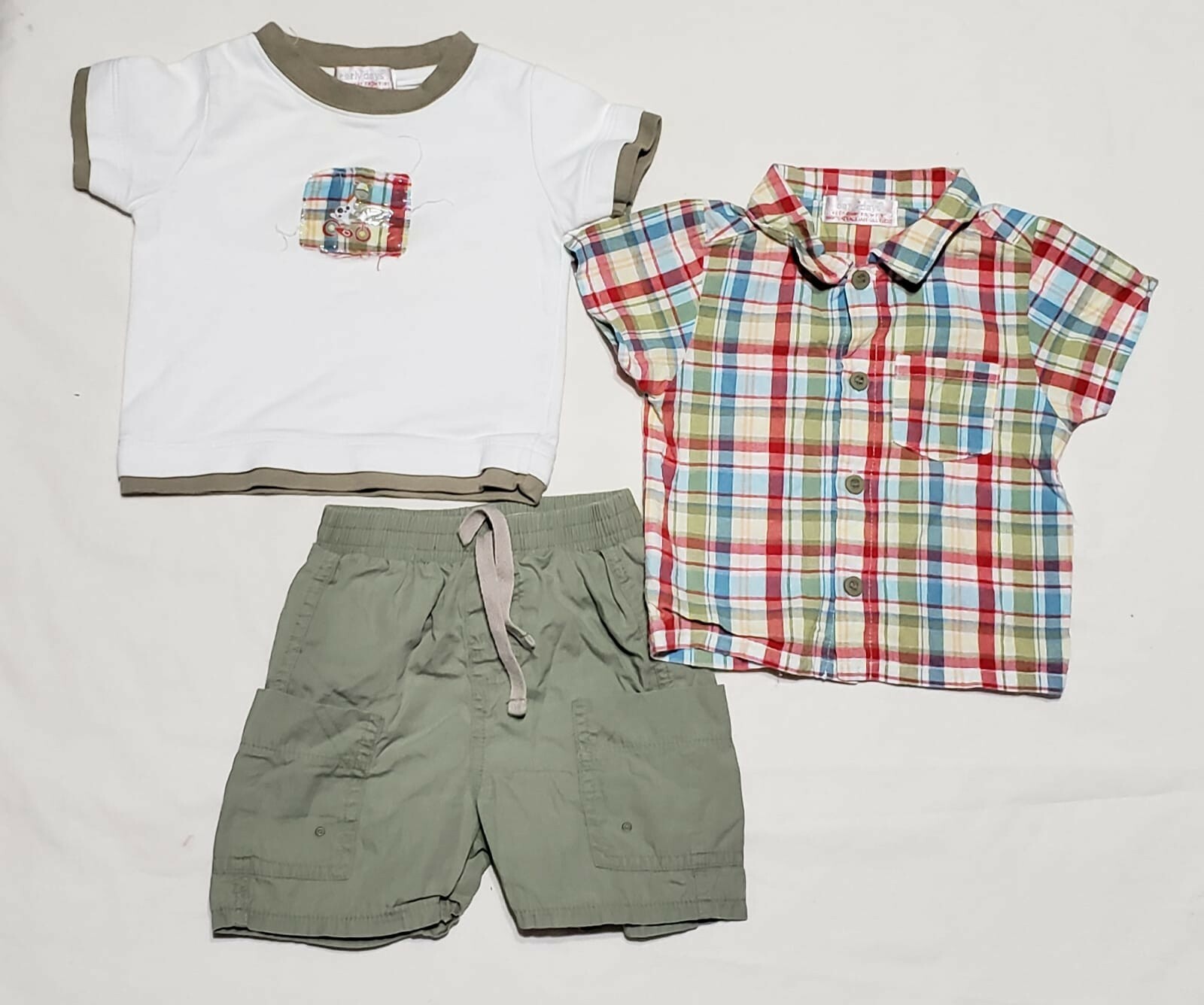 Early days baby Boy 3 Piece Outfit Dress Shirt, T- Shirt, Shorts 3-6Months
