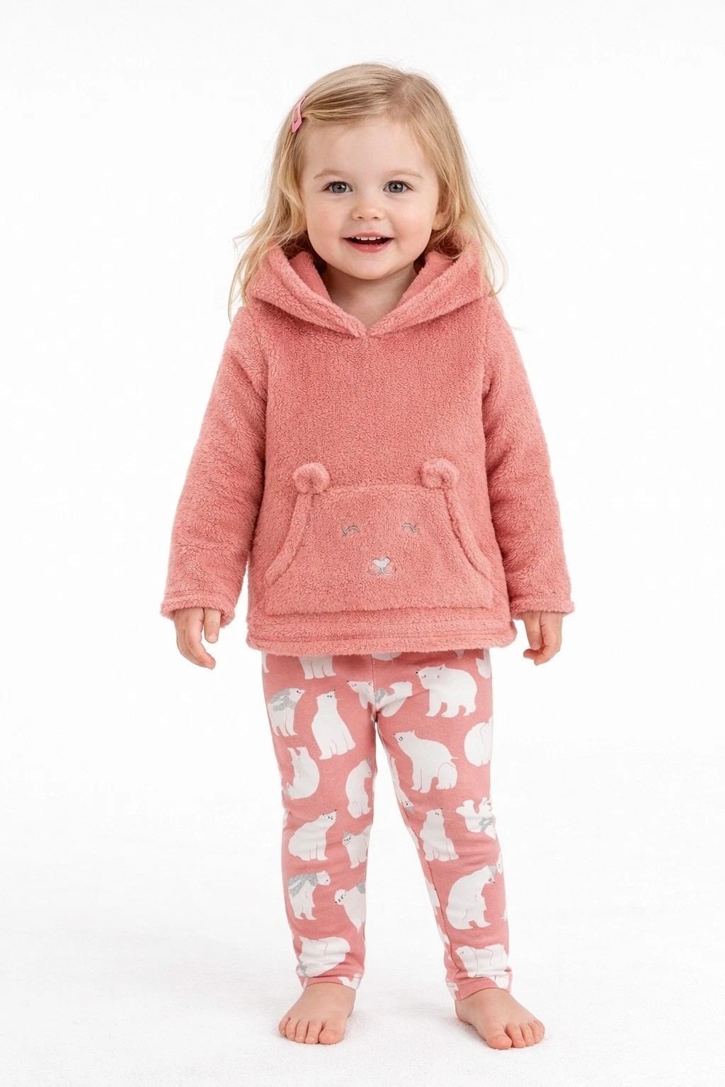 Carter’s Toddler Girl 2-Piece Fuzzy Hooded Top & Bear Legging Set 2T