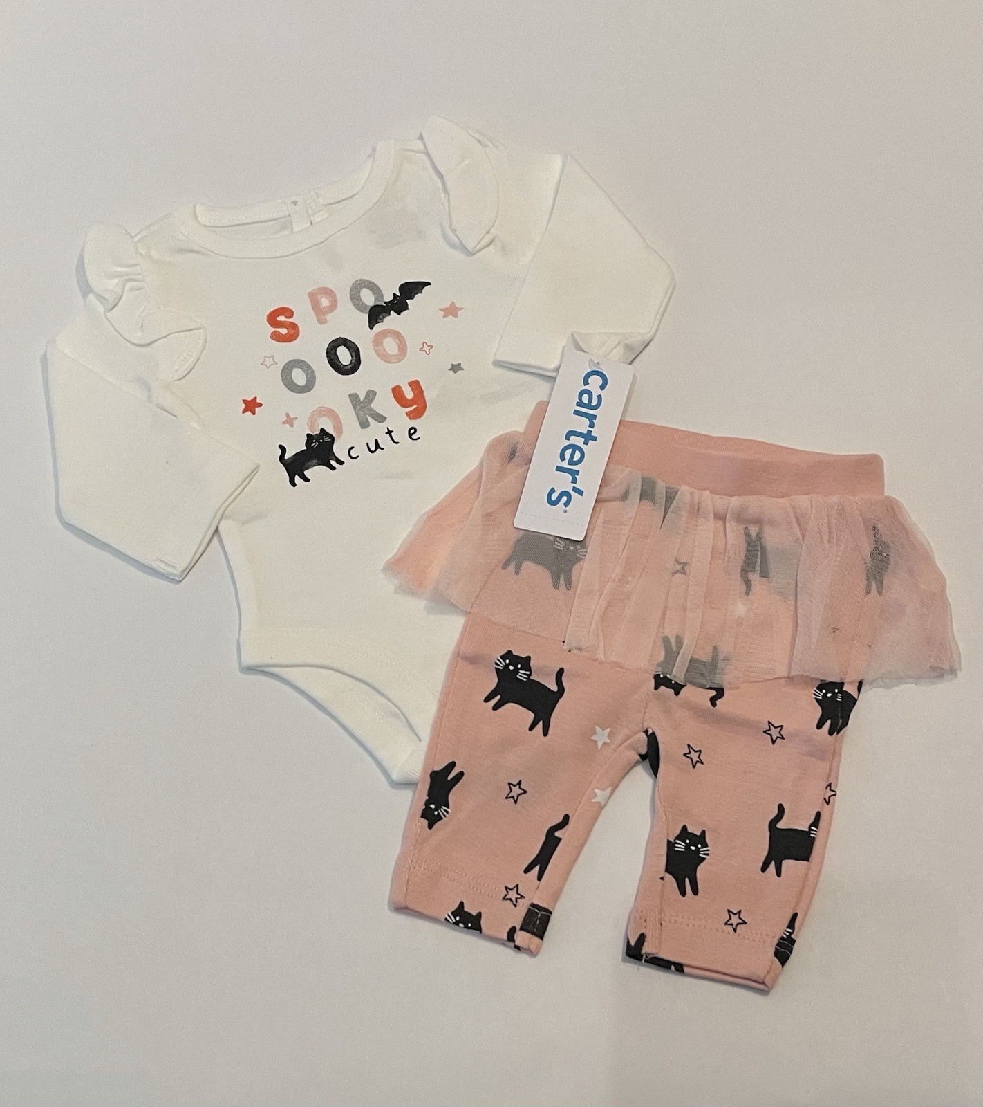 Carters Baby Girl Halloween Outfit 3 Months Pants With Tutu Bodysuit 2 PC Set