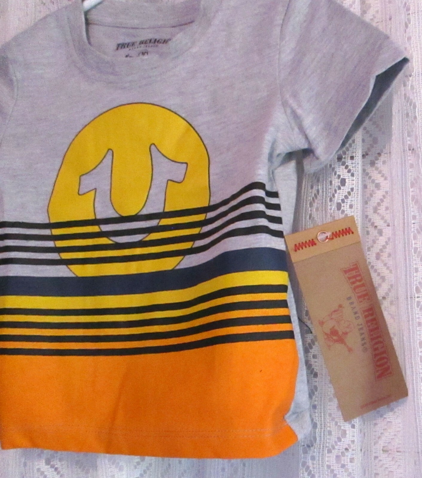 True Religion Sunset T-Shirt Pants 24 mos 2 Piece Set (Baby Boys) HEATHER GREY
