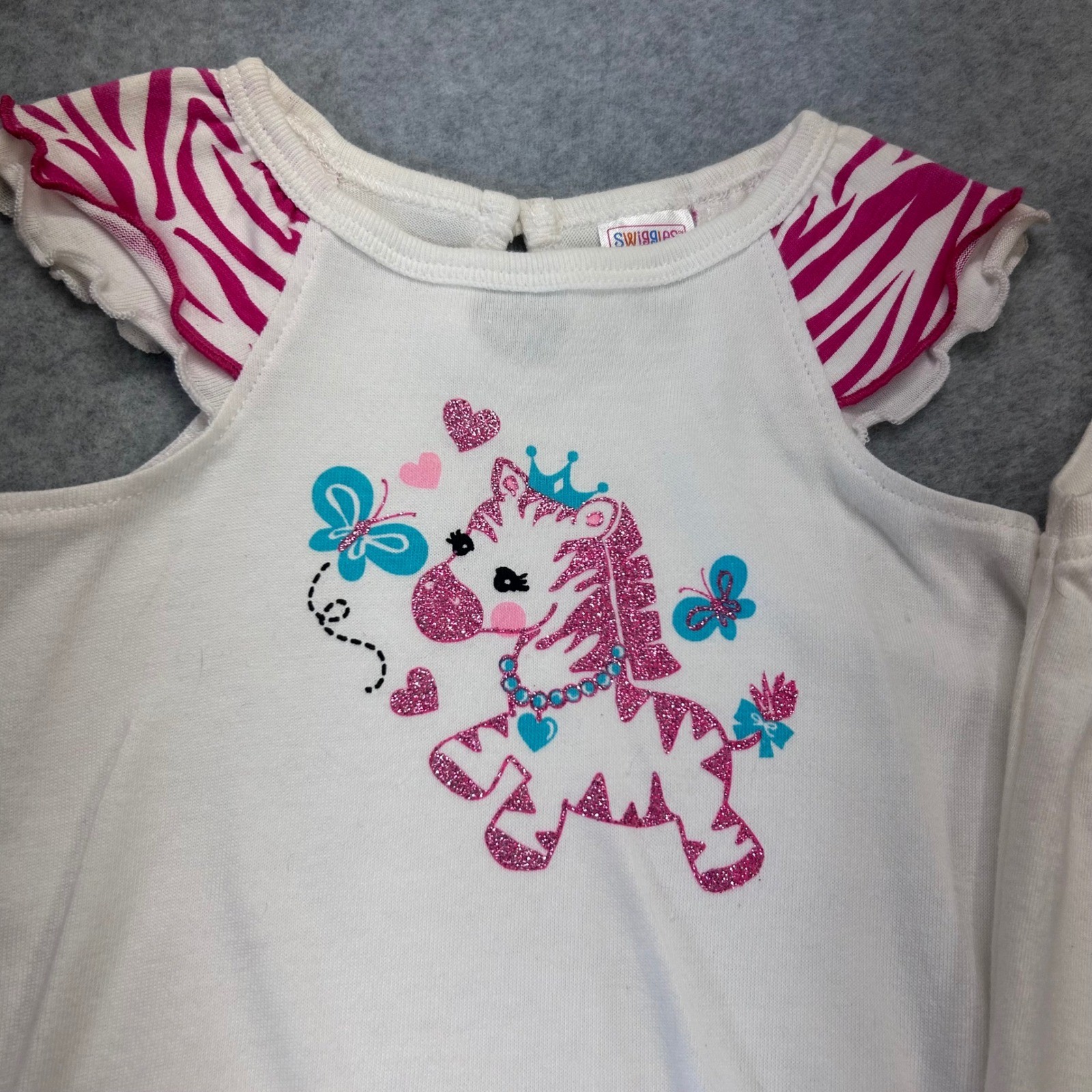 Swiggles Infant Girls 4 Piece Outfit Set 12 Months Zebra Pineapple Pink White