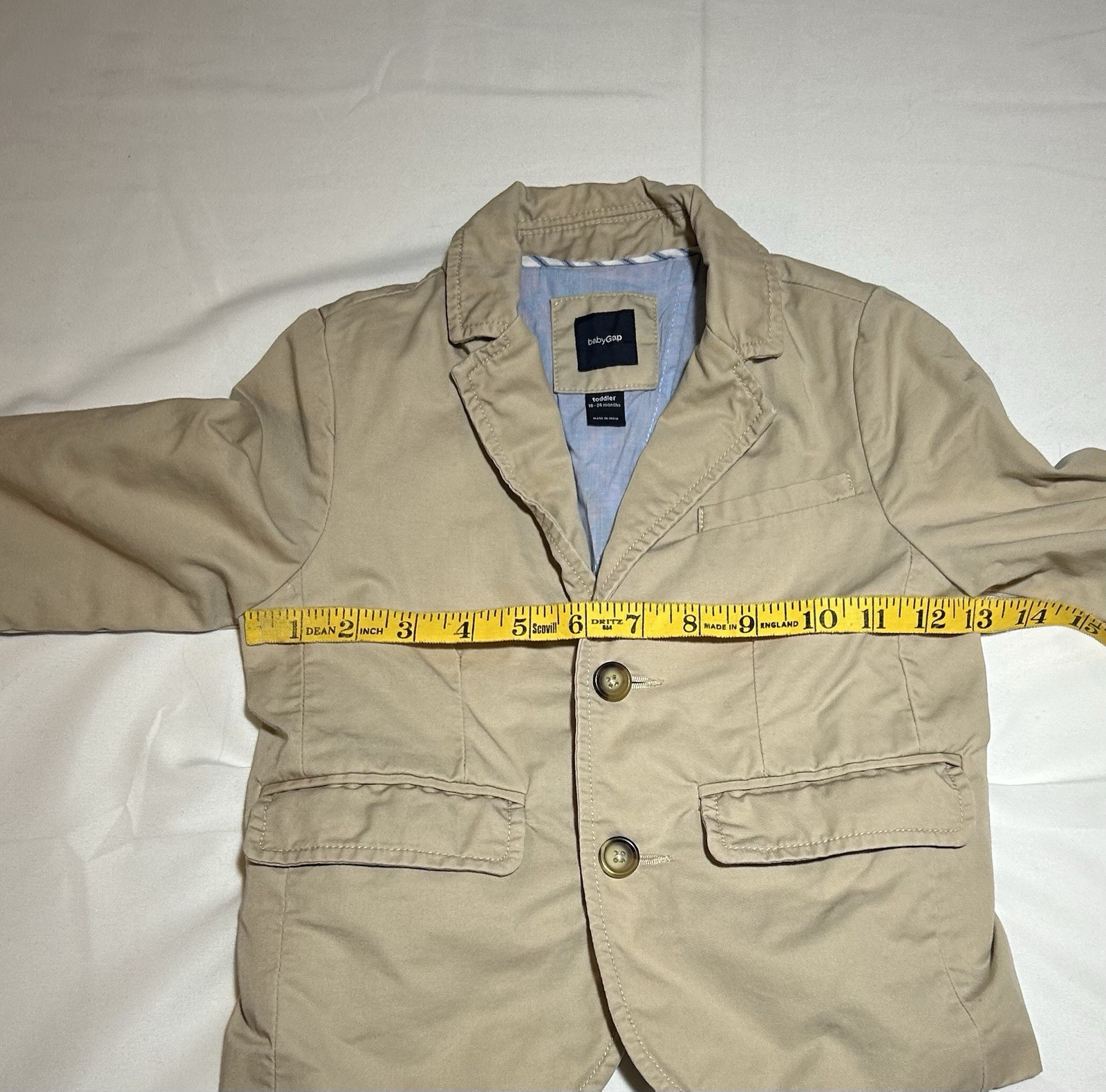 Gap Toddler Boys 18-24 Months Tan Single Breasted Twill Sports Coat