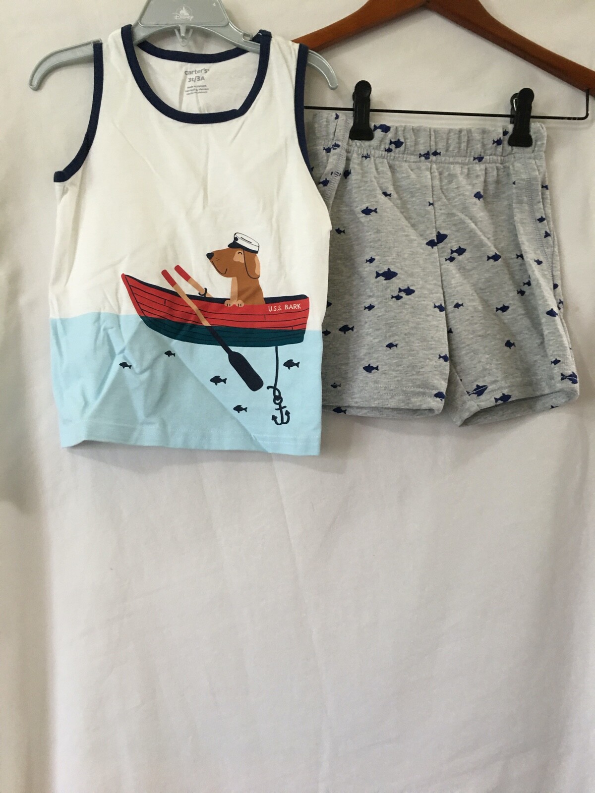 NEW Carter’s Boys Dog Puppy Tank Top Shirt & Shorts Set 2pcs Toddler 3T,5T