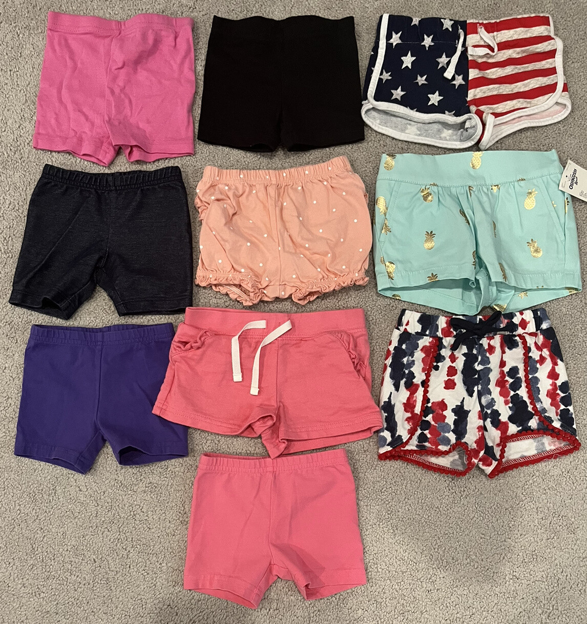 Girls Shorts Clothing 10 Piece Lot Size 12M Month Baby Toddler Carters Osh Kosh