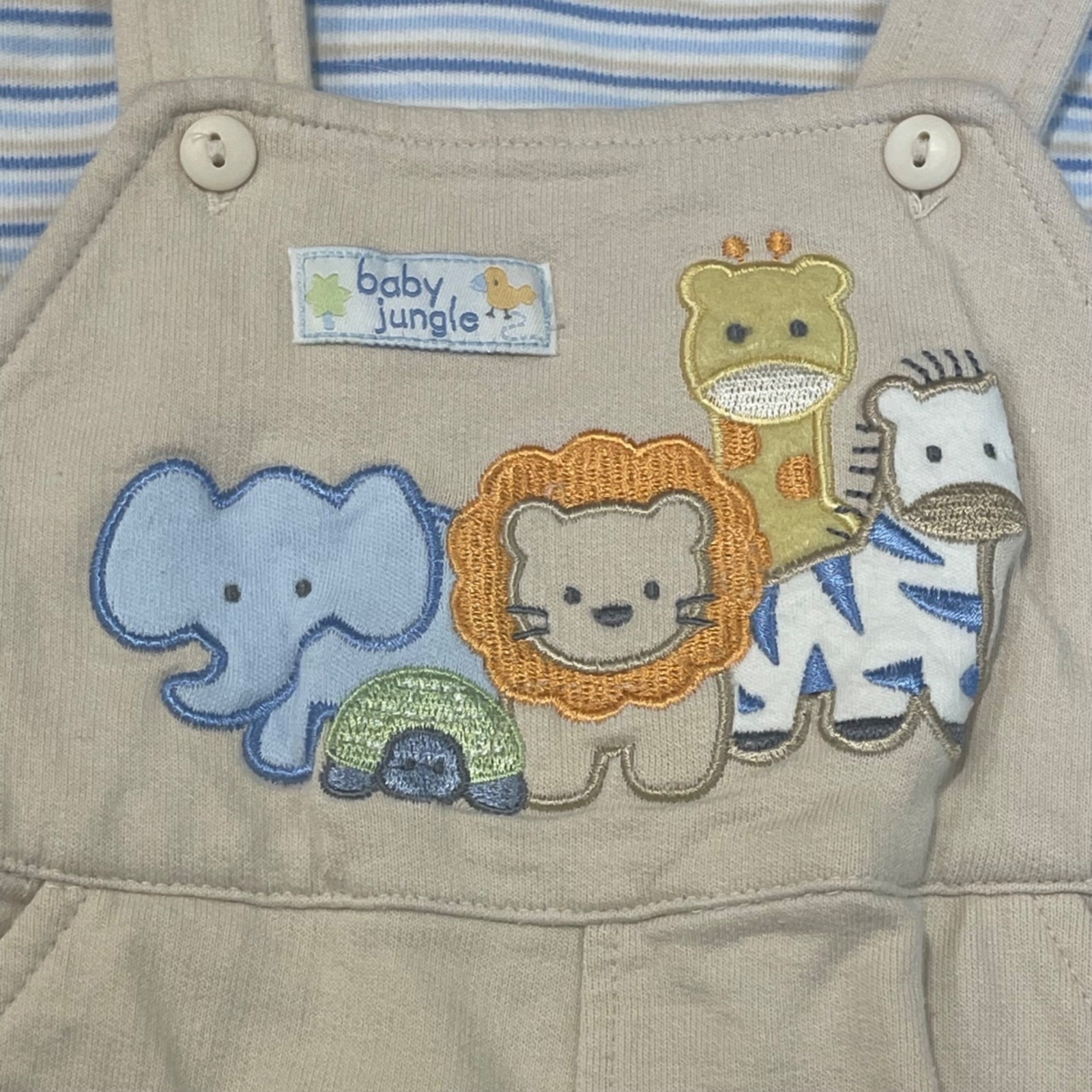 Vintage First Moments Layette Jungle Outfit Size 6-9M Embroidered Animals Knit