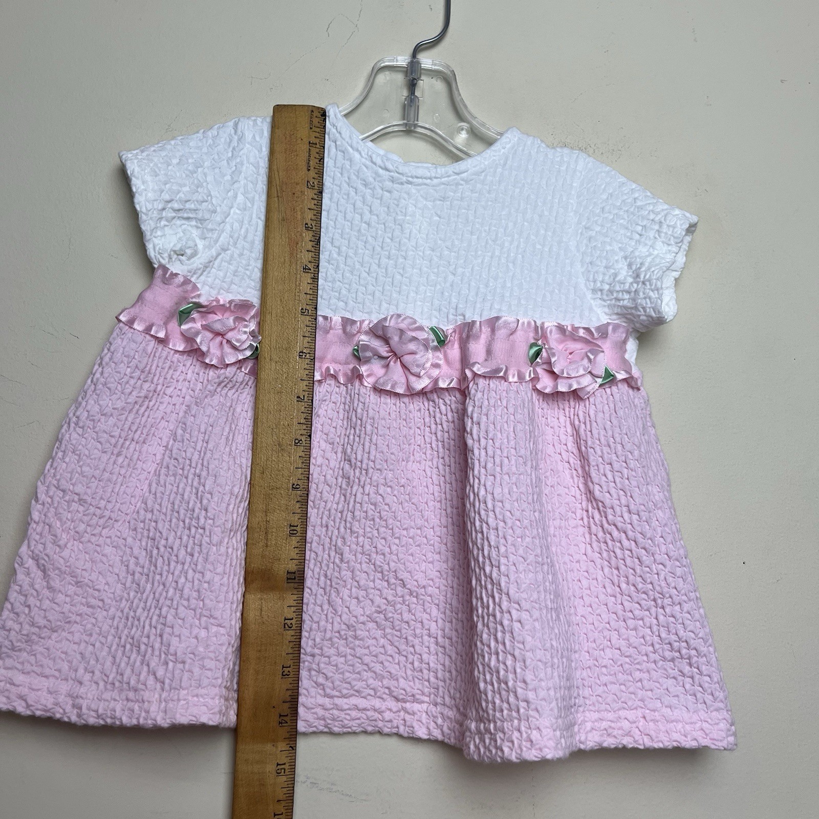 Vintage Mother-Maid USA 2T White Pink Pants Top Outfit Rose Plissé