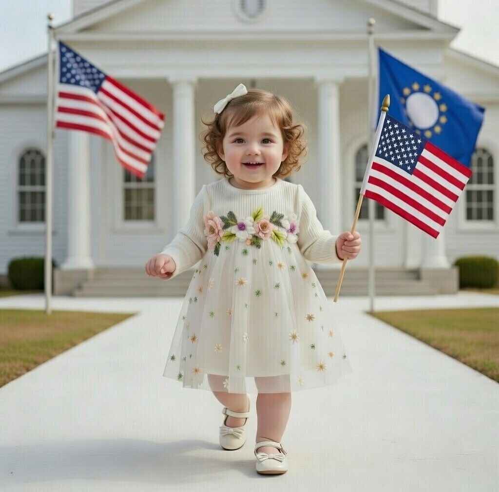 Premium Baby Girl Floral Embroidery Mesh Princess Dress–Long Sleeve| 03 Years
