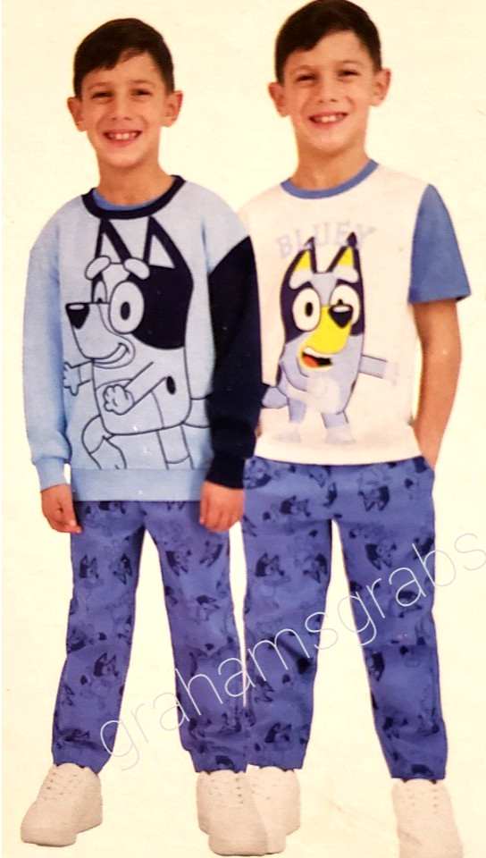 BLUEY KIDS CHARACTER 3-Piece DENIM SET jeans sweatshirt T-Shirt SIZE 5, 6, 7 NEW