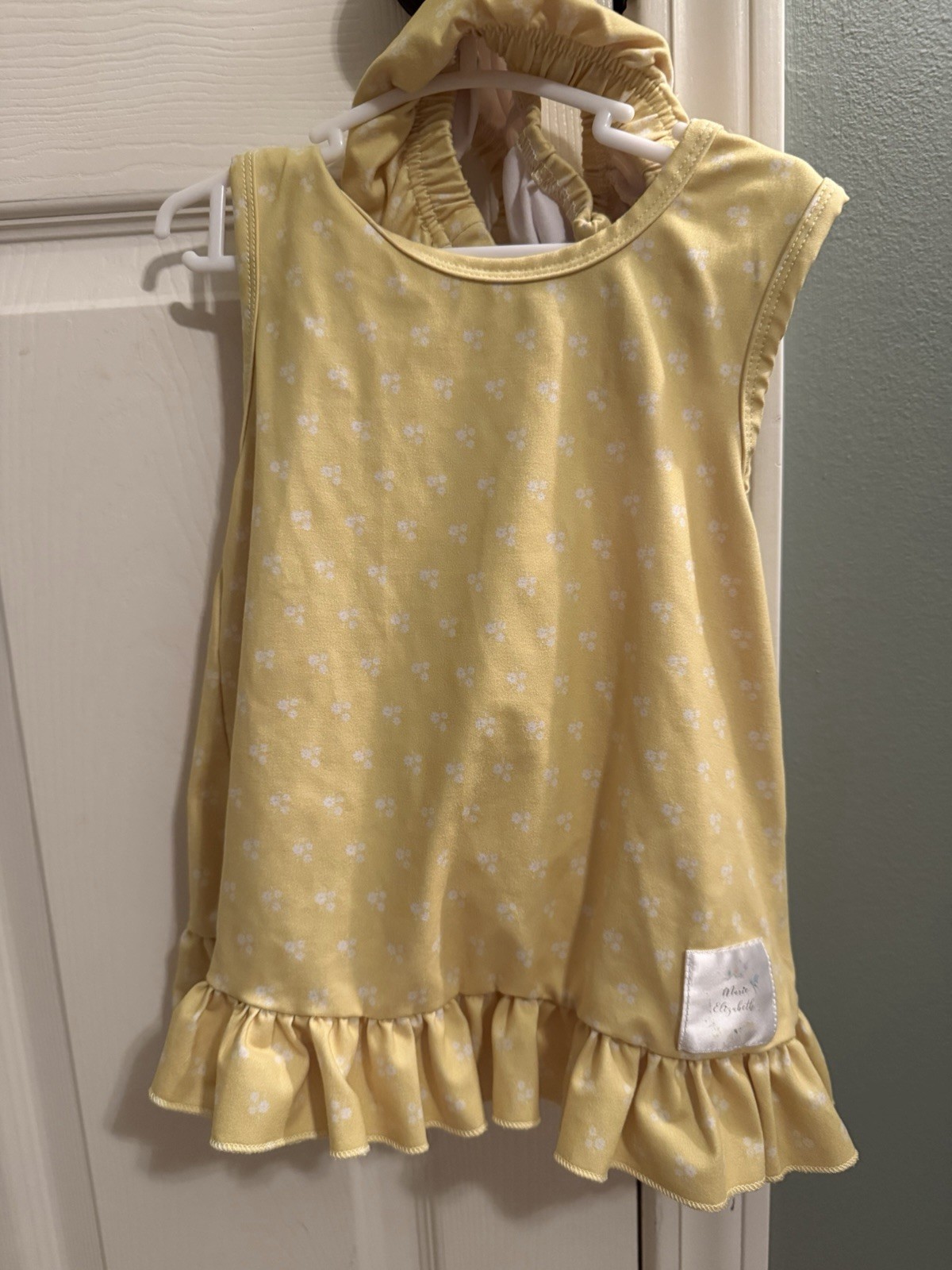 Marie Elizabeth Girls 2pc Yellow Floral Skirt & Sleeveless Top Set 18-24M