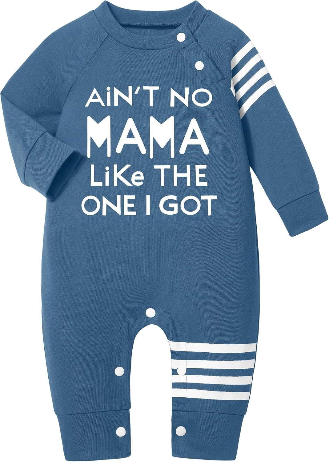 Baby Boy Clothes Infant Mamas Print Romper Stripe Sleeve Outfits Fall Winter Bab
