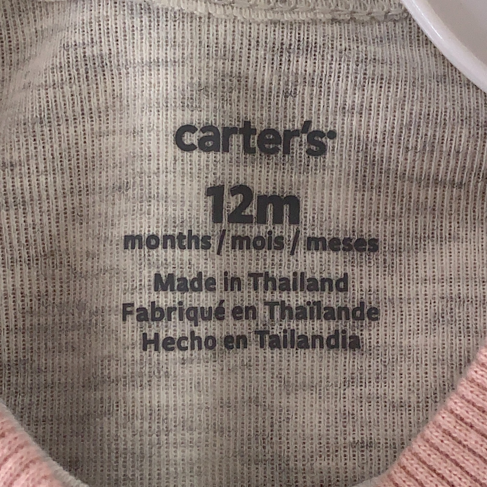 Carters Baby Girl 12 Months Pink/Heather 3-Piece Pullover Sweater Set NWT *Flaw