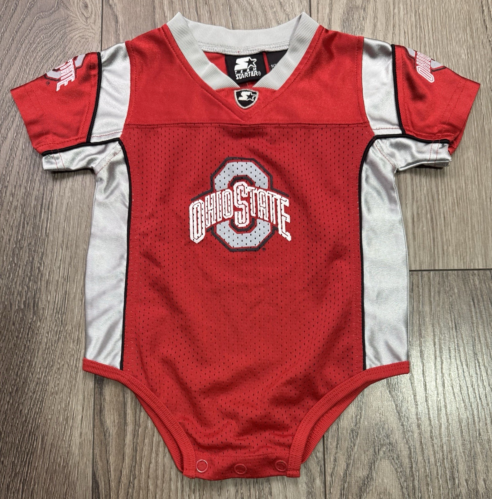 Vintage Starter Ohio State Buckeyes Baby Bodysuit Jersey Size 18 Months Red