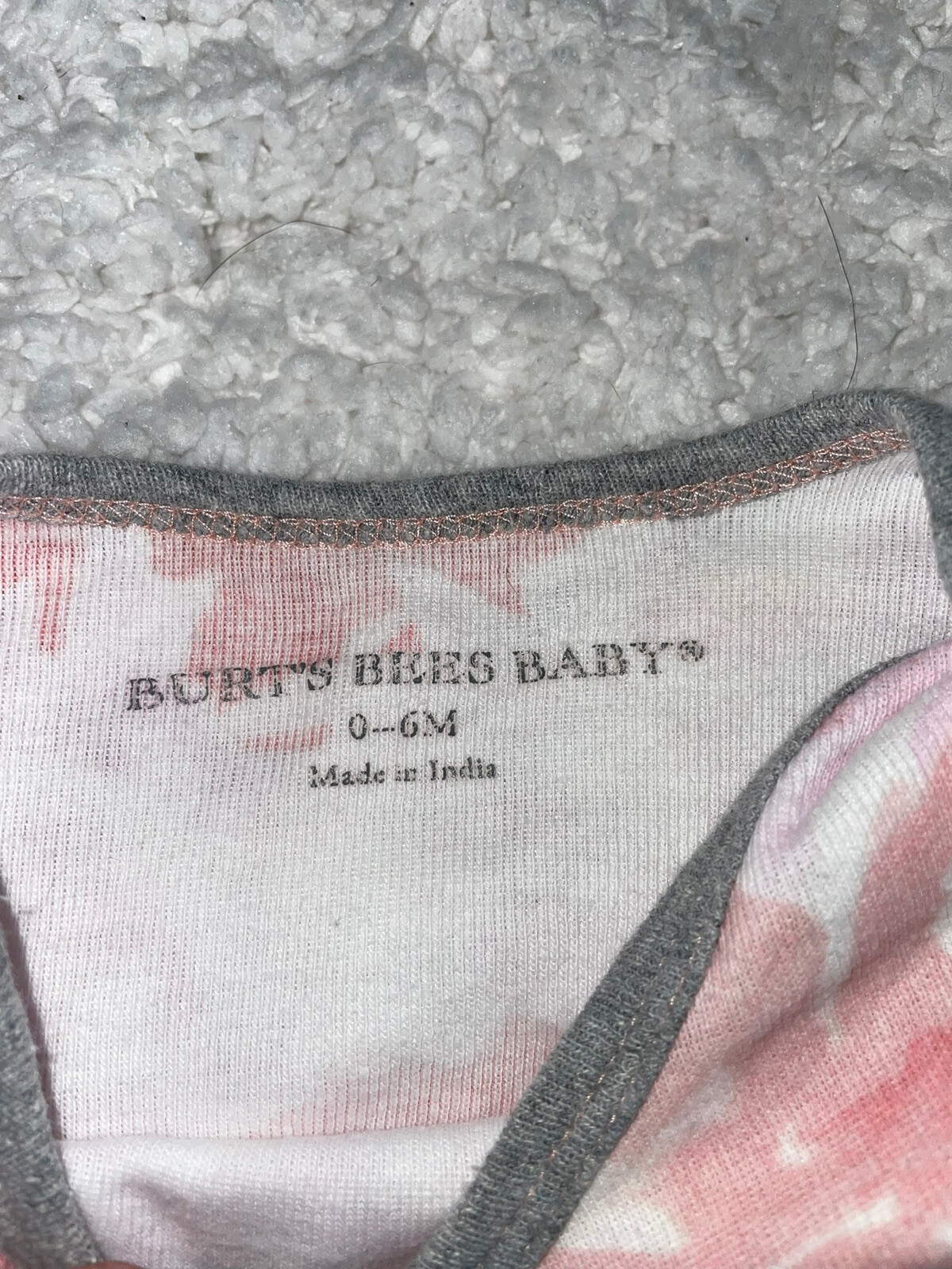 Burt’s Bees baby sz. 0-6 mo. one pc. footless sleep sac. Soft, cute
