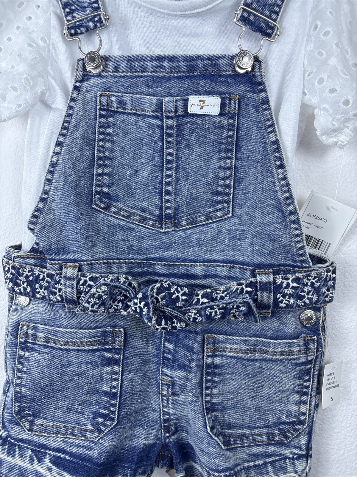 7 For All Mankind Jean Overall 2 Piece Set Toddler/girls NWT Size 5