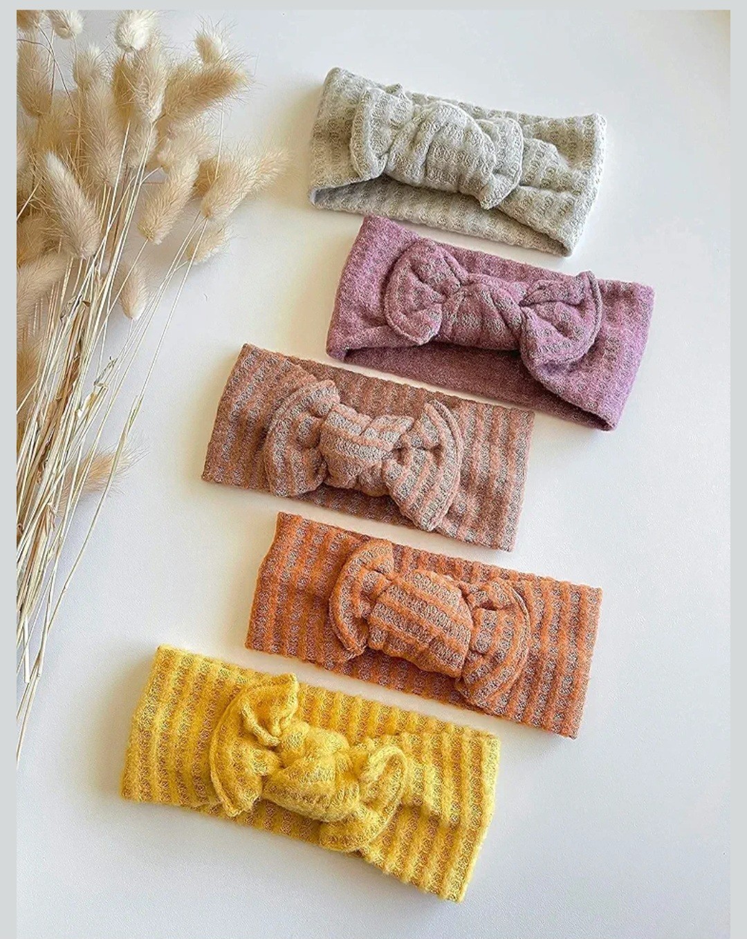 Set De 6 Diademas De Tela Hechas A Mano Para Bebés Recién Nacidas Y Niñas