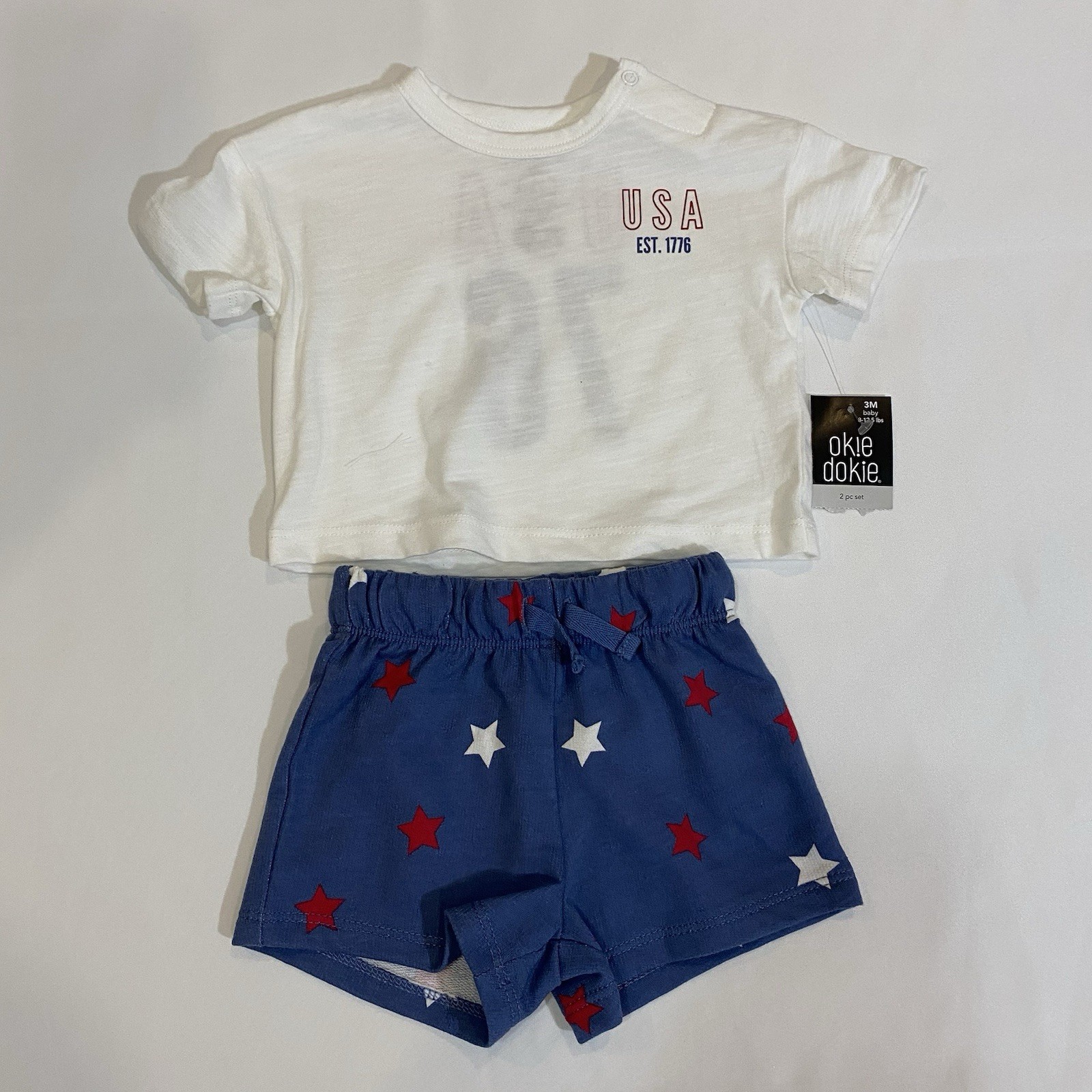 Okie Dokie Baby Boys Short Set U.S.A (3m)