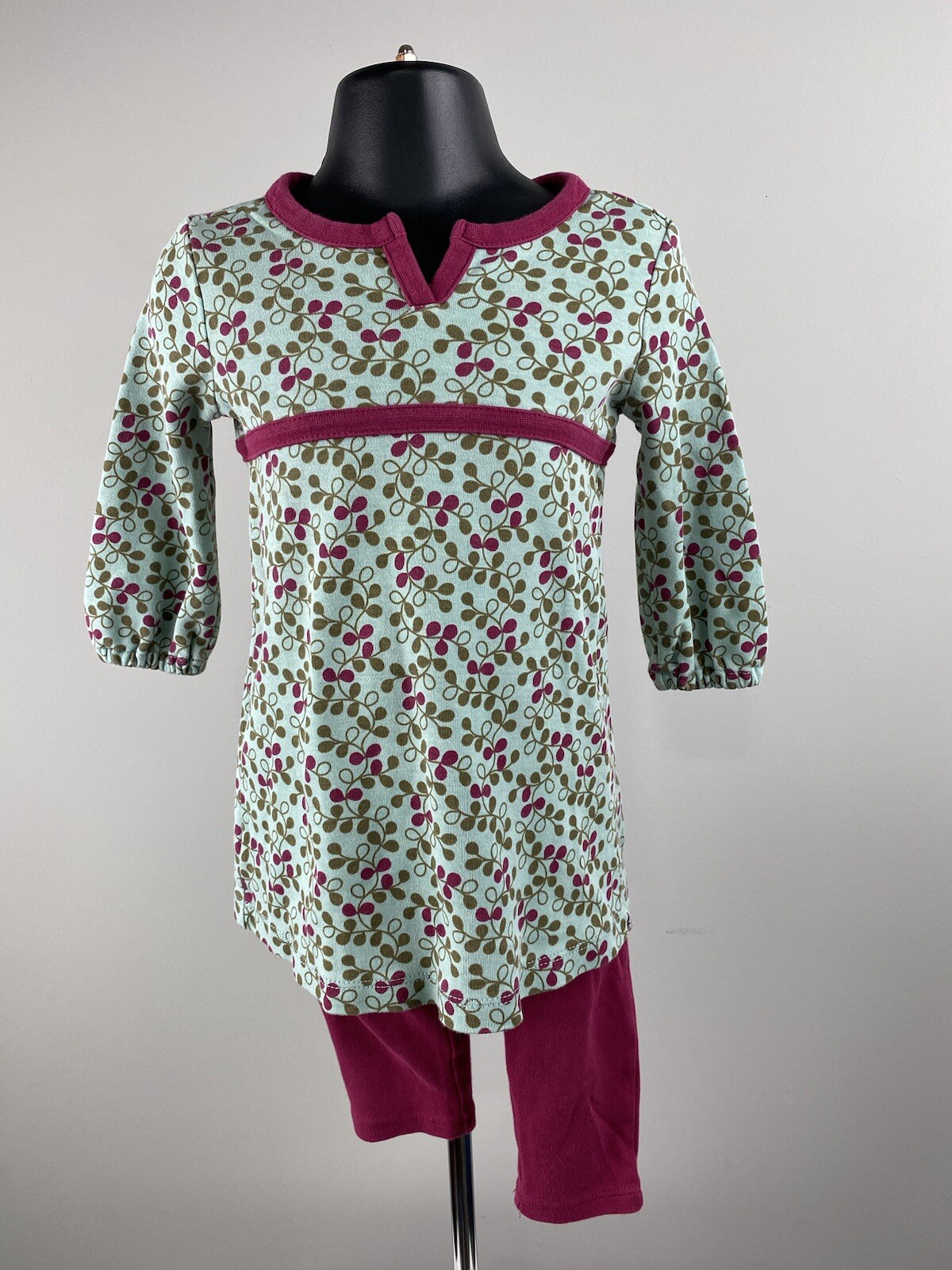 TEA COLLECTION, 2-piece Set, 100% Cotton, Printed Girl, Sz 12-18 Months