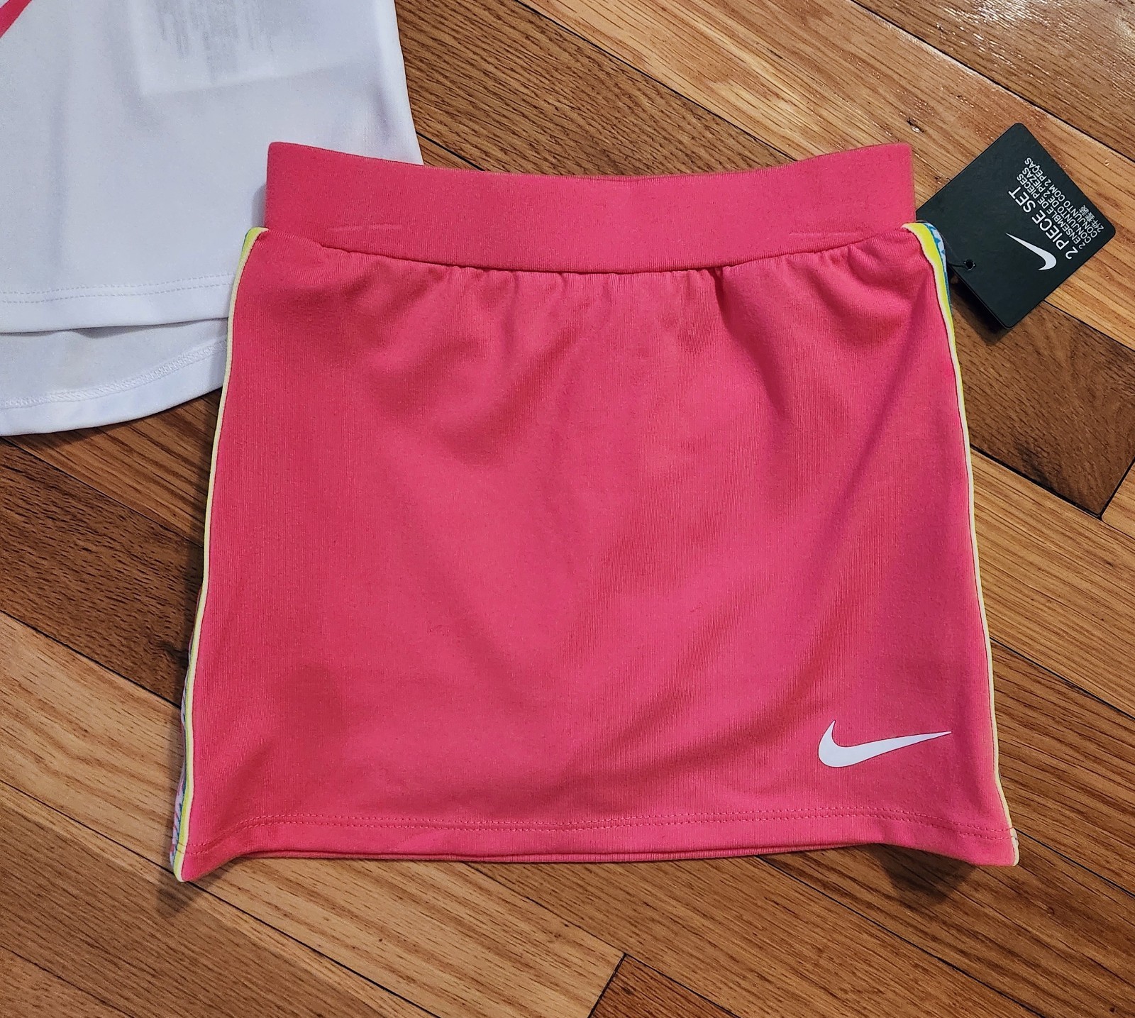 NEW Nike Toddler Girl Dri-fit Tank Top & Skort Set, White/Pink (2T)