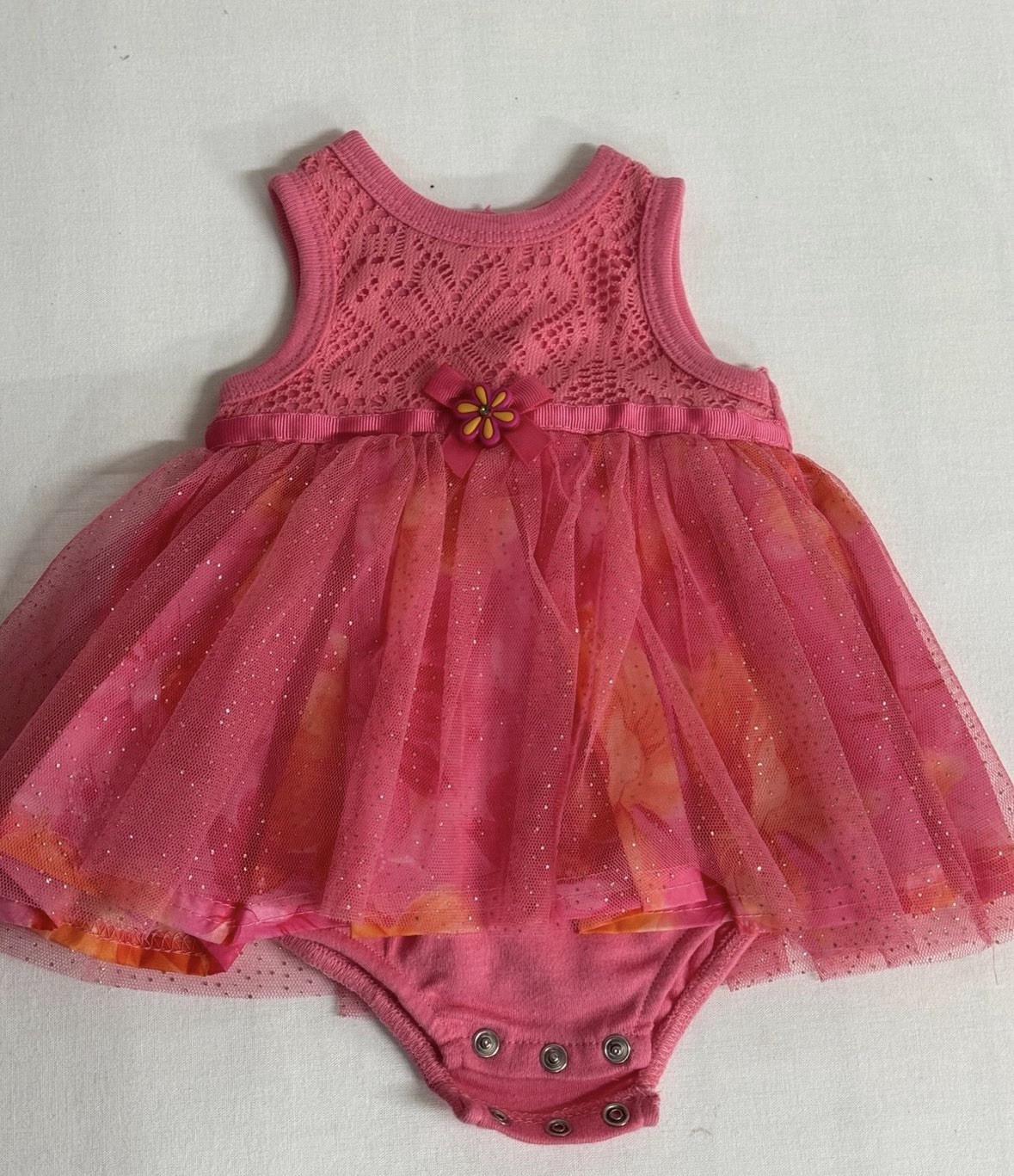 Floral Pink Baby Dress Size 0-3 month Never worn