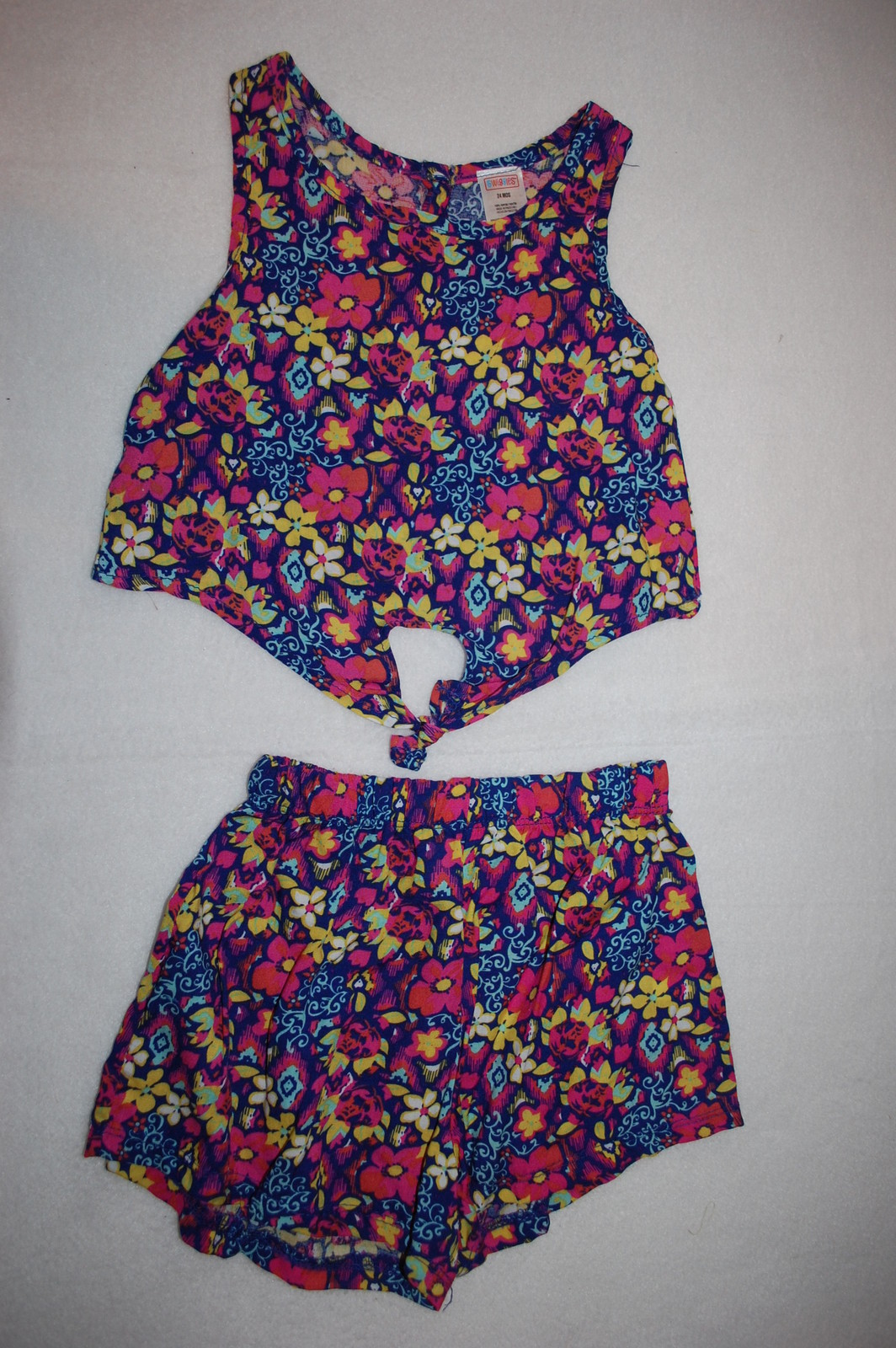 Baby Toddler Girls DK BLUE KNOT TANK & SHORTS Floral Print 12 18 24 MO 2T 3T