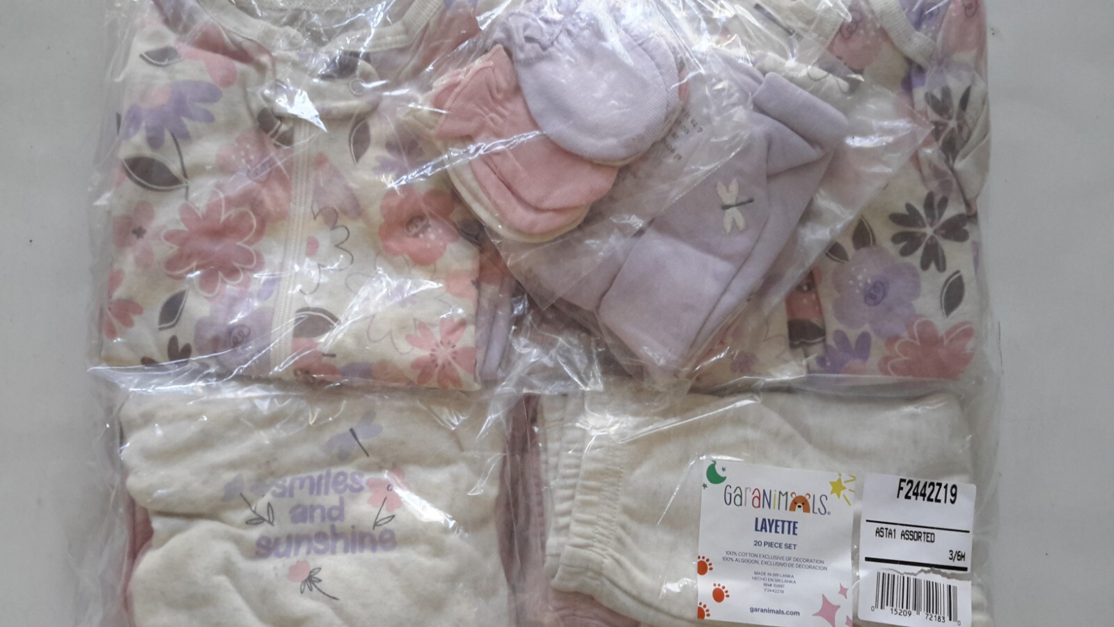 Garanimals Baby Girl 3-6 Mo Gift Set 20 Piece Layette Easter Floral Multi NEW
