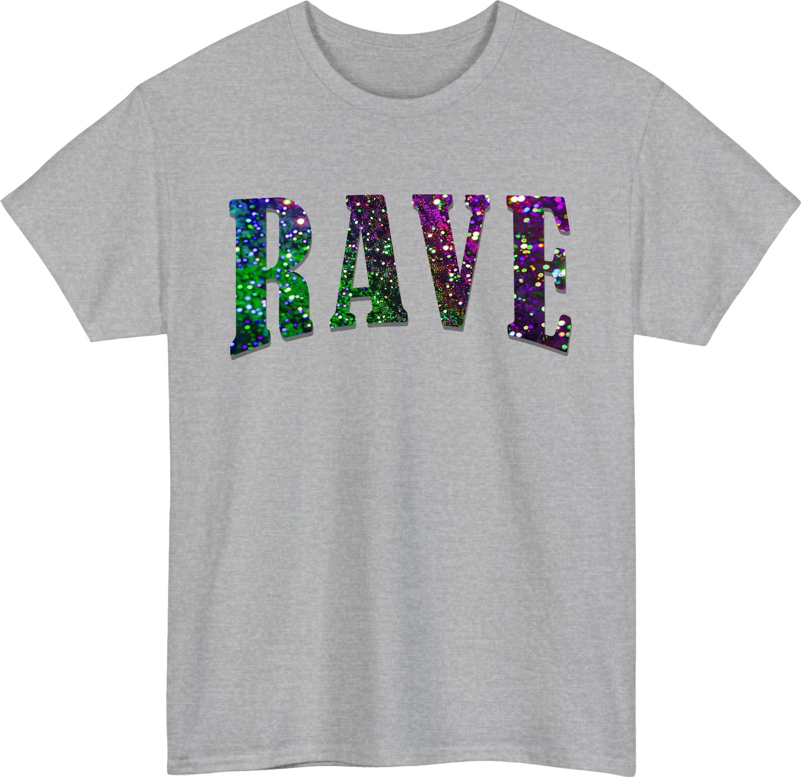 Rave Glitter T-Shirt Festival EDM Party Unisex Tee Colorful Sparkle Top