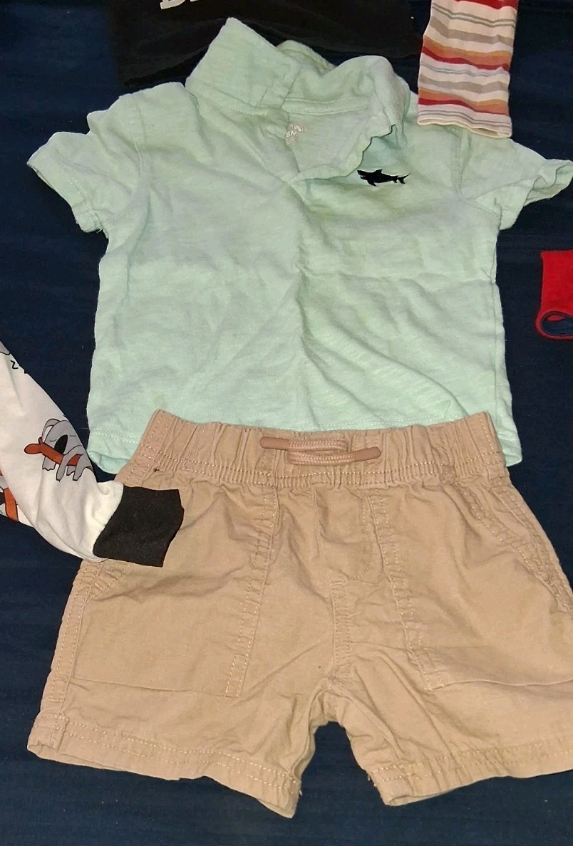 Baby Boy Clothes Lot 7 Pc Outfit Set Pajamas Romper Bodysuit EUC 12-24 Months