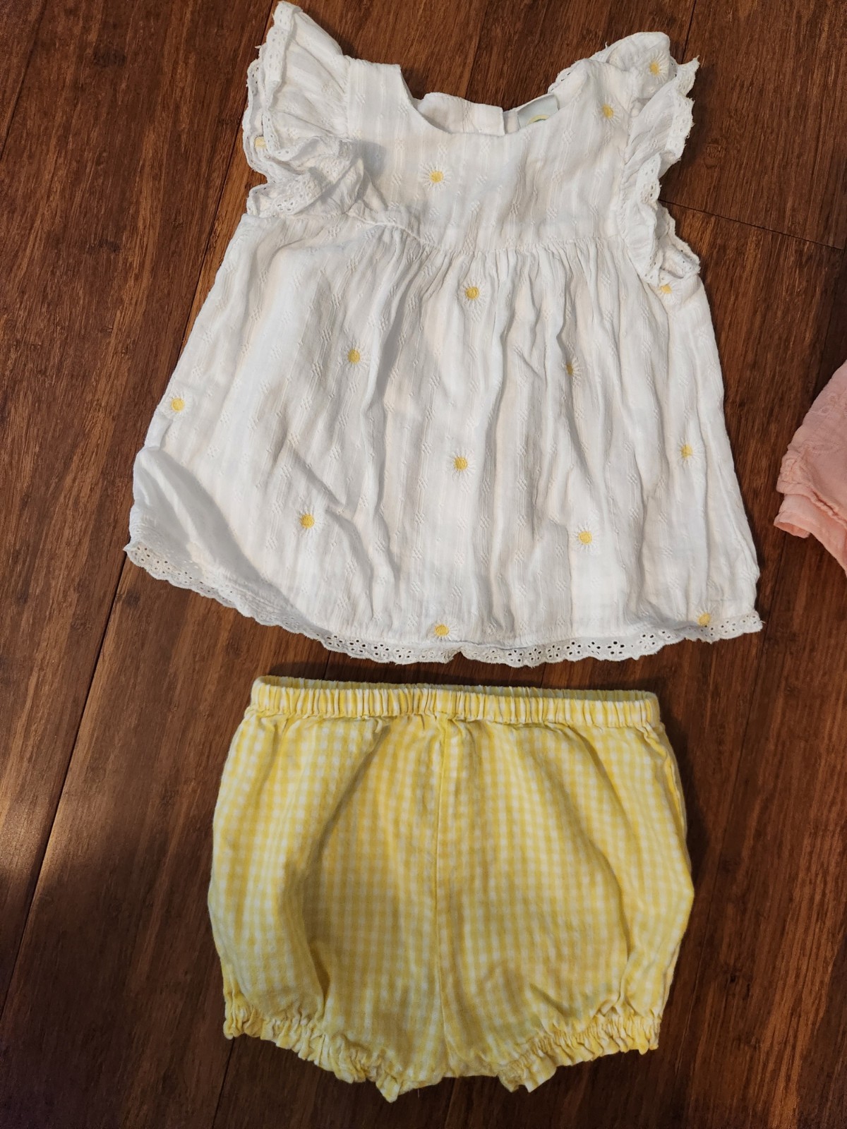 Set Of 2 Girls Summer Short Sleeve Floral Outfits Tops With Bloomers, 12 Months
