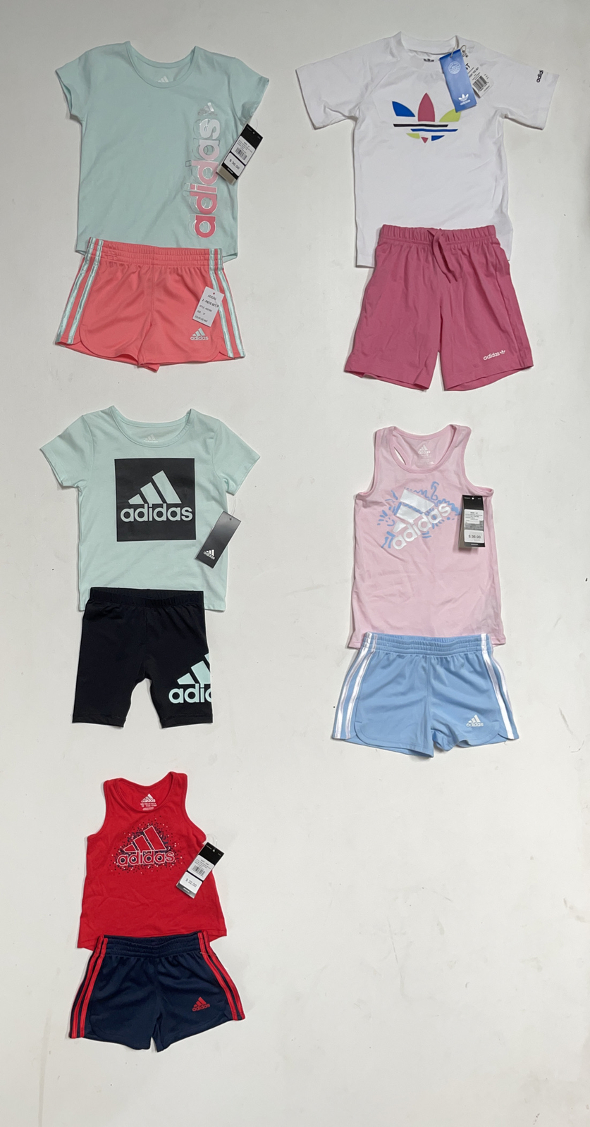 ADIDAS Baby/Toddler Girl 2-Piece Short Sets; Sizes 3M thru 4 Toddler, NWT