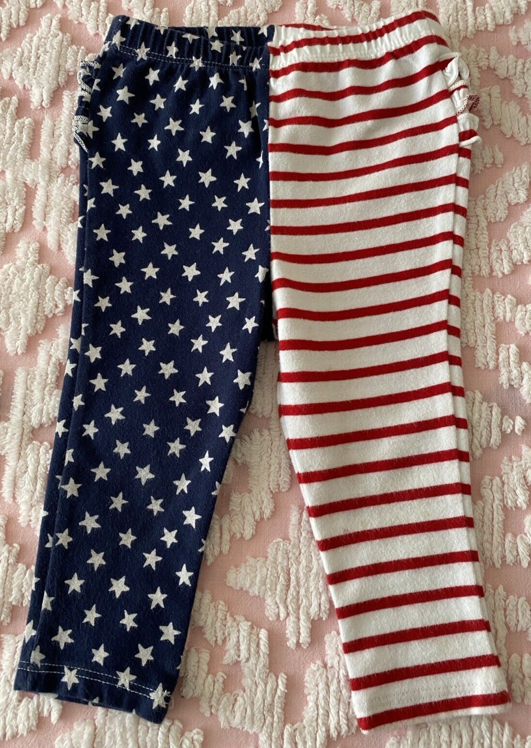 INFANT TODDLER GIRLS PATRIOTIC RED WHITE BLUE STARS STRIPES 2 PC OLD NAVY SZ 12M
