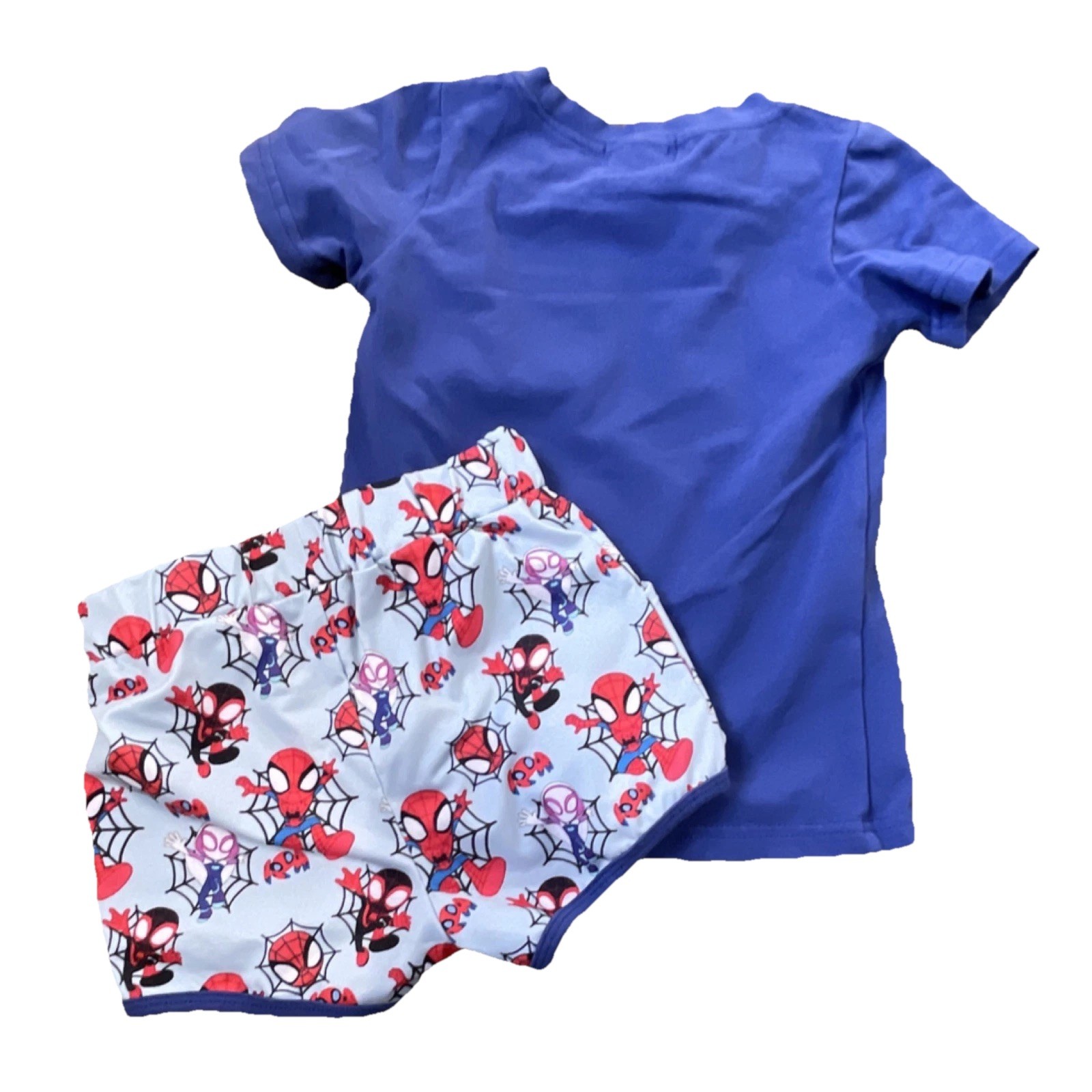 Sassy Stitches Spider-Man Blue Short Sleeve Shirt & Shorts Set Outfit