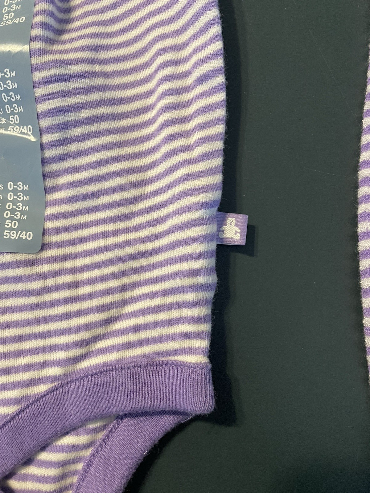 baby Gap NWT Girls 0 3 Mo 4 Pc Purple Striped Set Romper + Terry Pants + 2 Socks