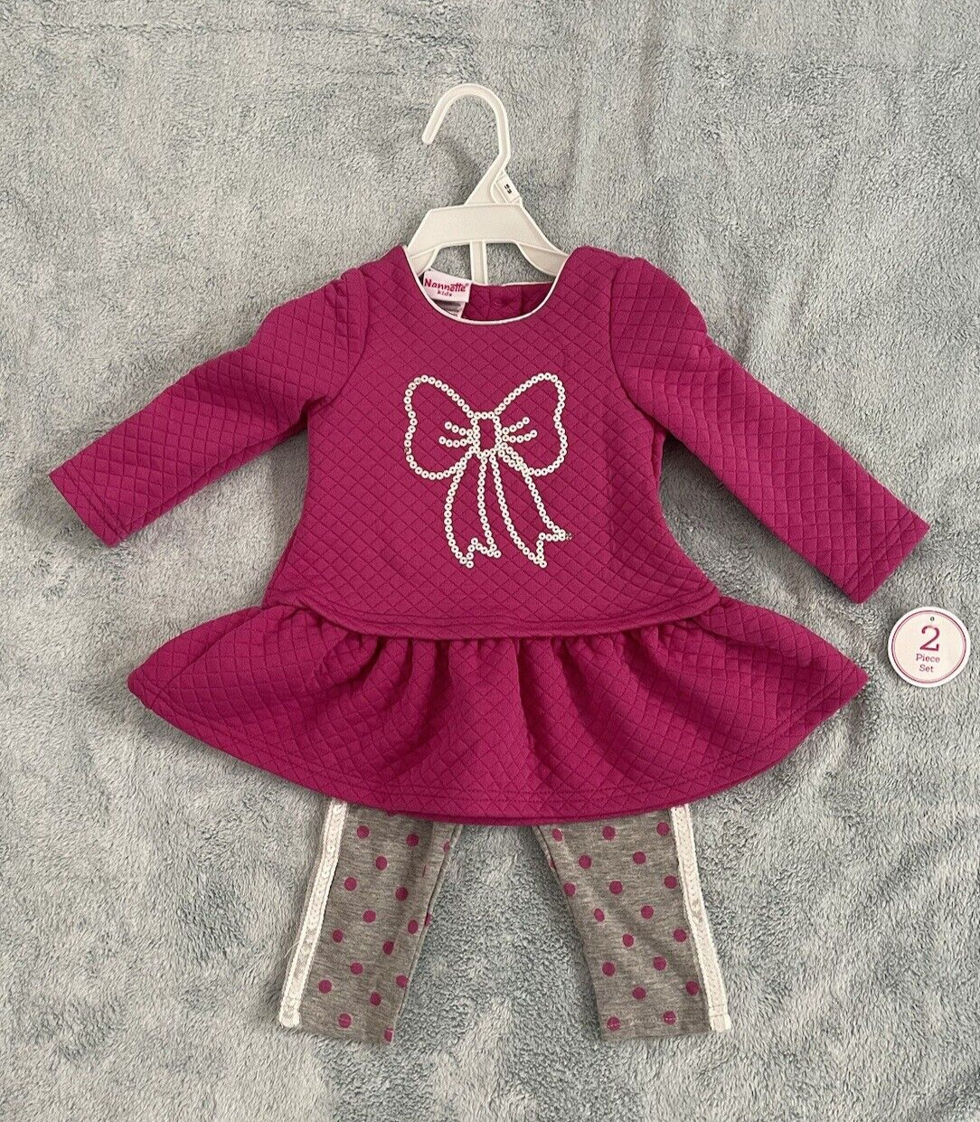 Nannette kids Girl Two Piece Outfit Size 18 Months Gray Pink