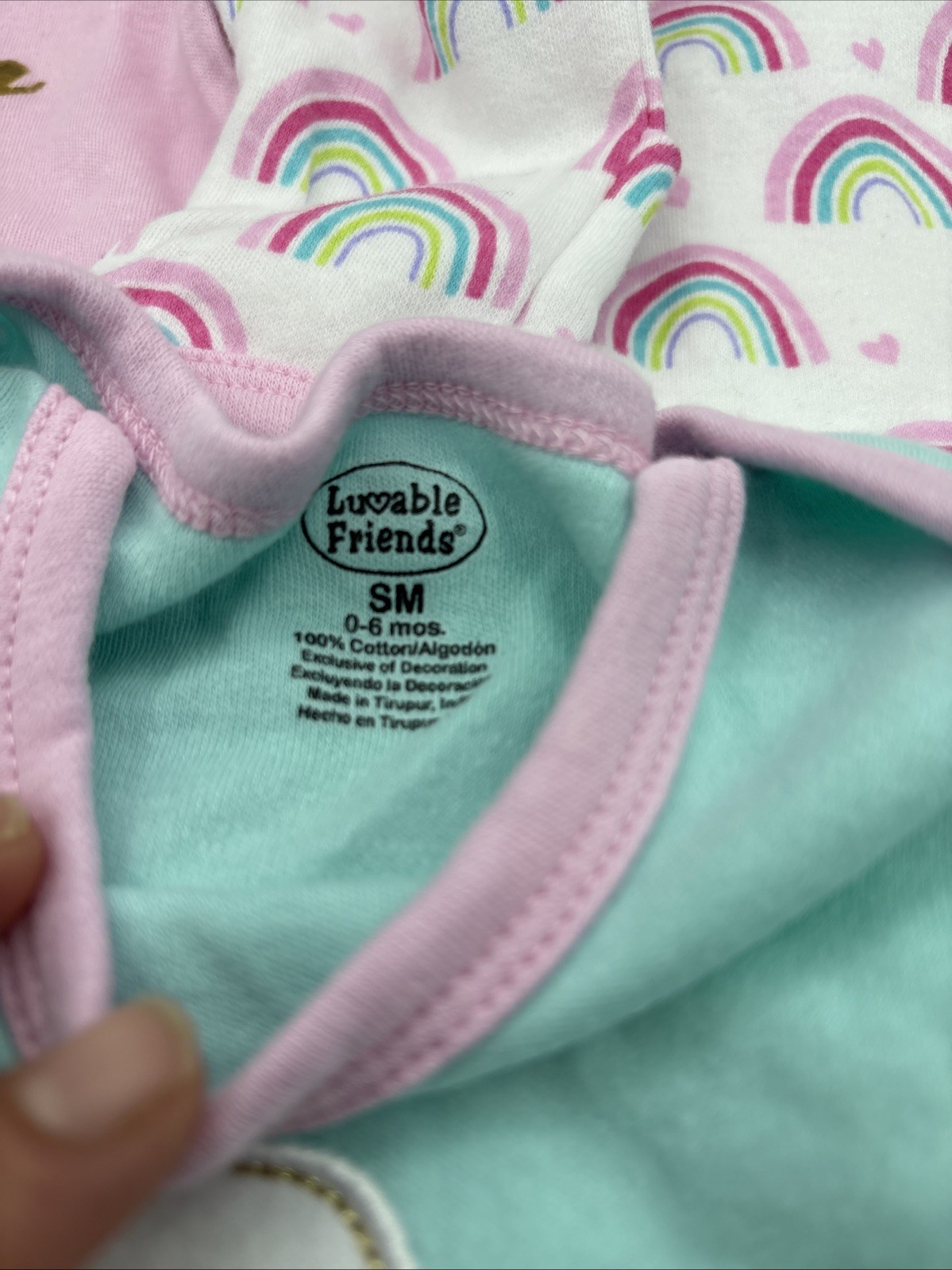 Luvable Friends Baby Gowns, 0-6 Months, 3 Pieces, Cotton, Used