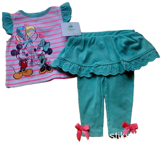 Disney Minnie Mouse 2-Piece SET: Top & Skirted Leggings OUTFIT 6-9 mos. NEW Tags