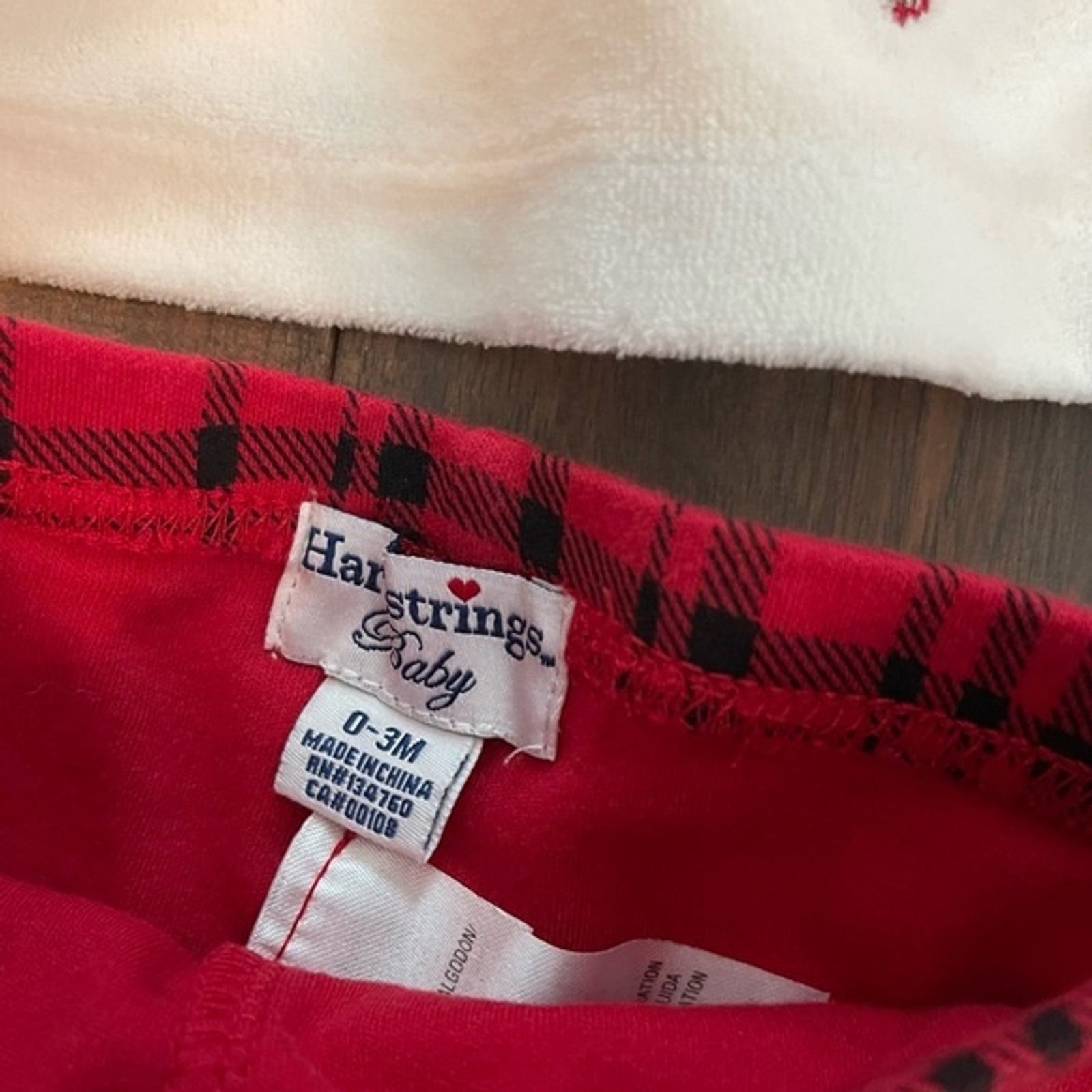 Hartstrings Baby Holiday Ruffle Bow Plaid Outfit 0-3 mos