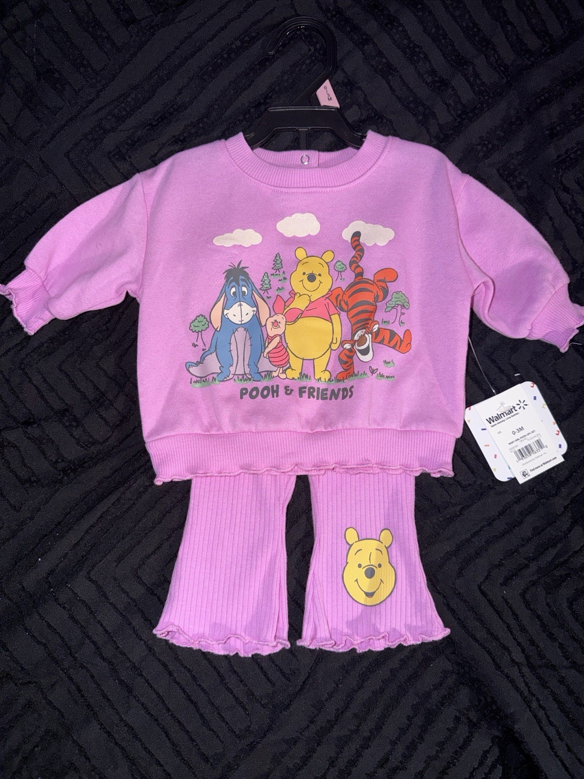 Walmart Winnie the Pooh & Friends Pink 2pc Sweatshirt & Pants Set 0-3M