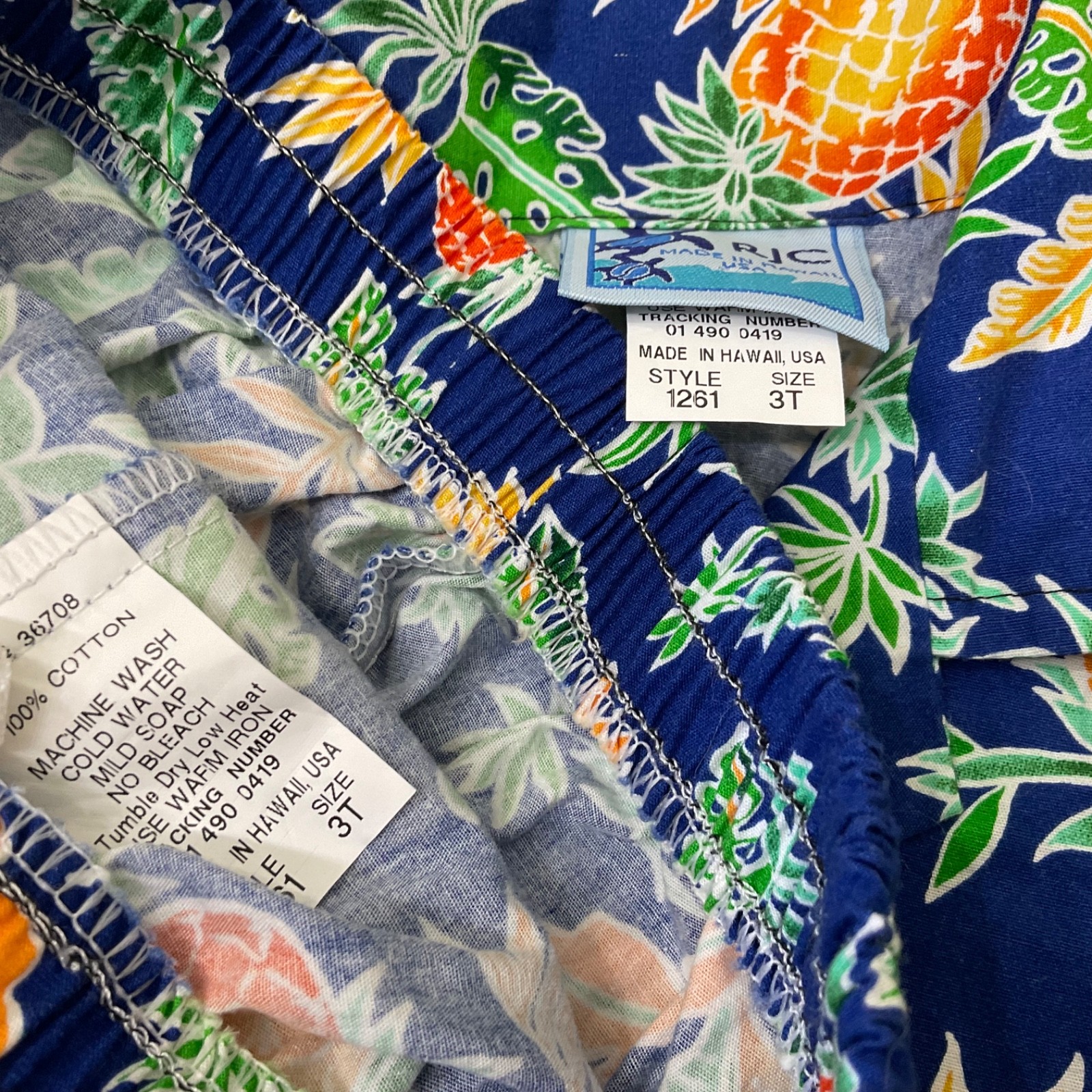 RJC Aloha Boys 3T set Blue Button Up Shirt & Shorts md. Hawaii, tropical wedding